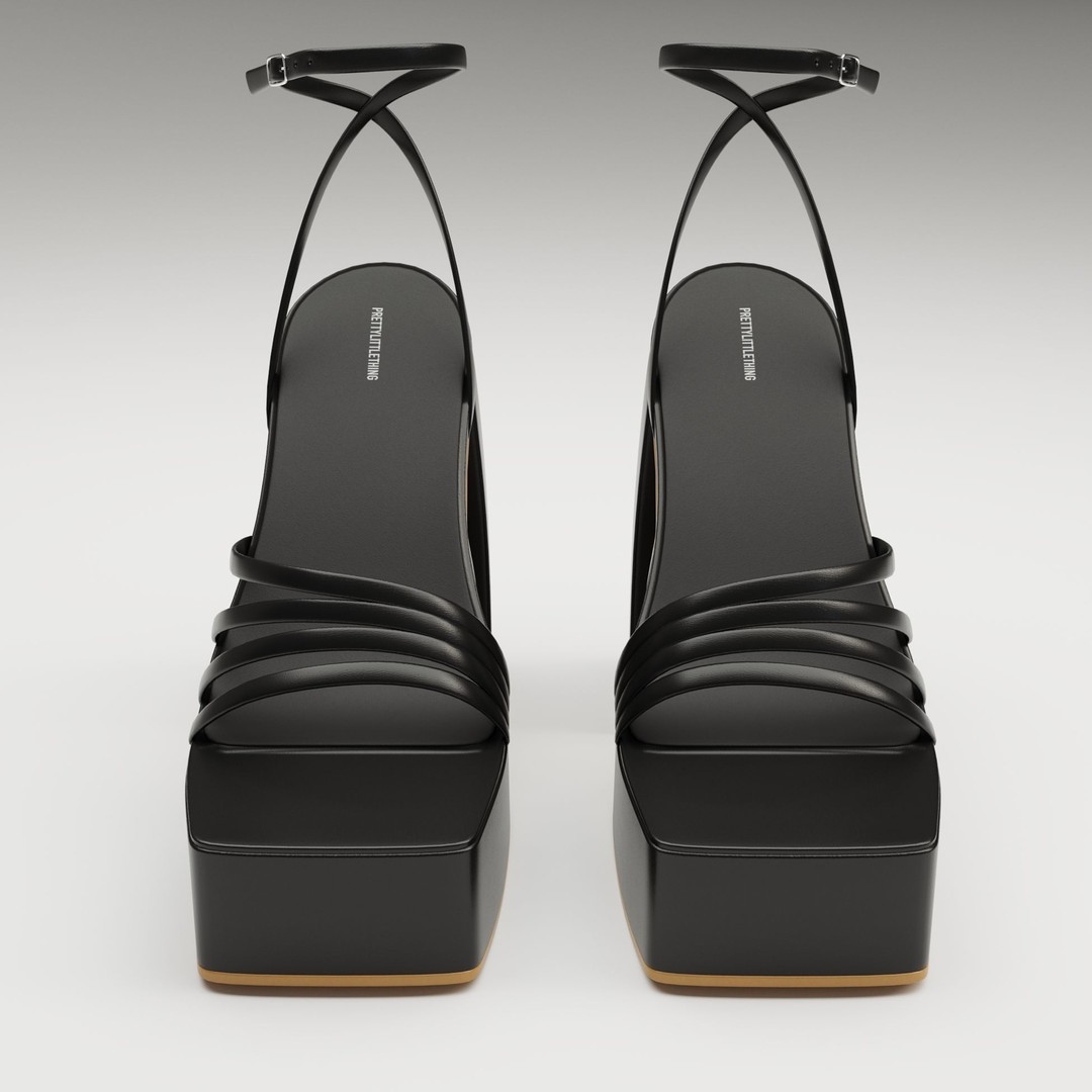 Black Heels 3D Model – Low Poly Game Ready Footwear, FBX, Blender - View 12
