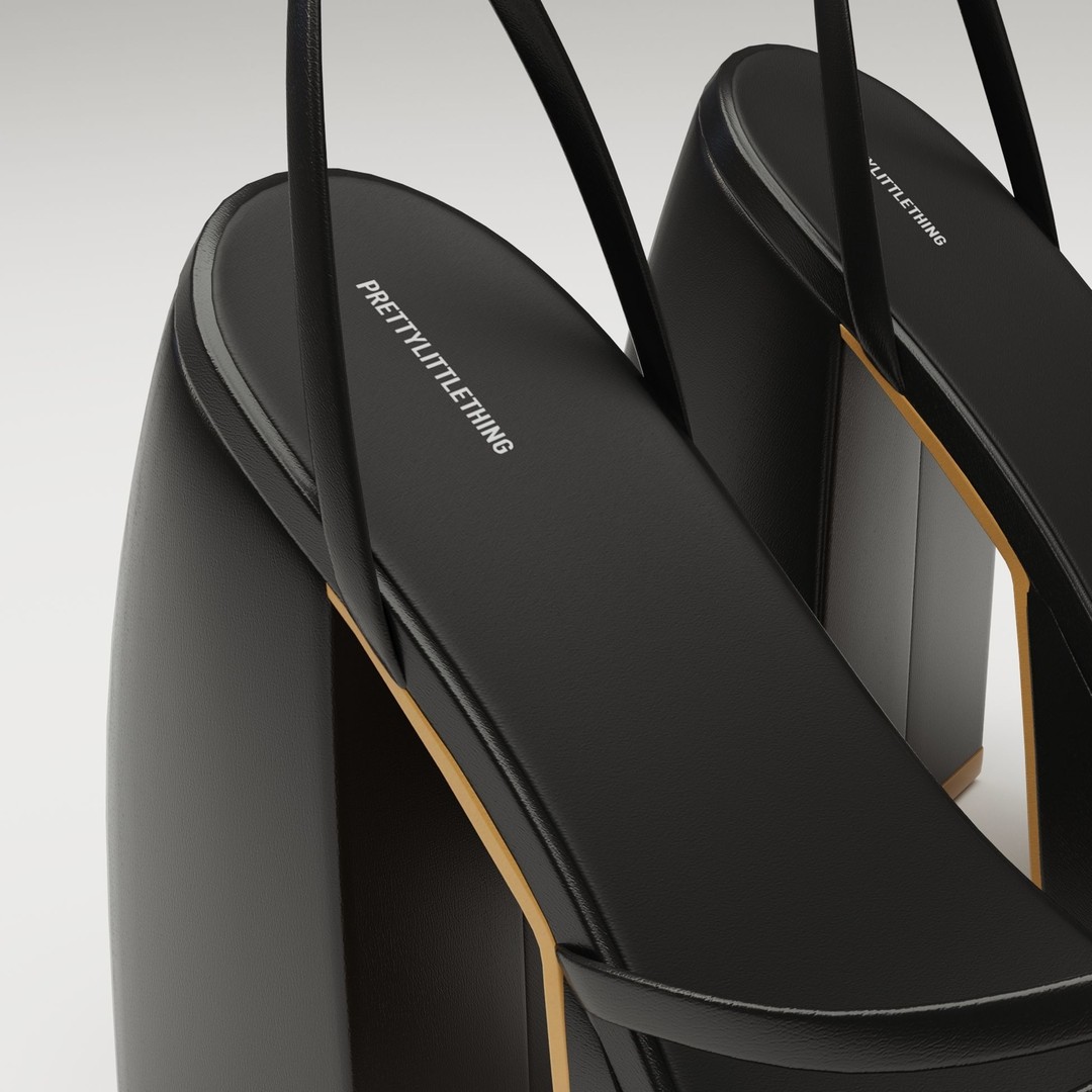 Black Heels 3D Model – Low Poly Game Ready Footwear, FBX, Blender - View 13