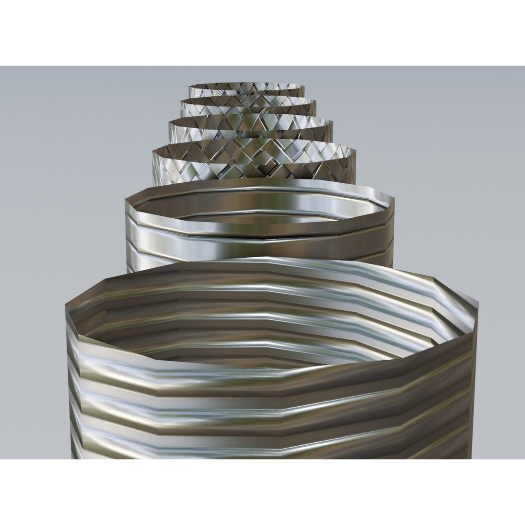 Metal Hose Sleeving Textures 3D Model – Low Poly PBR Textures, Blender
