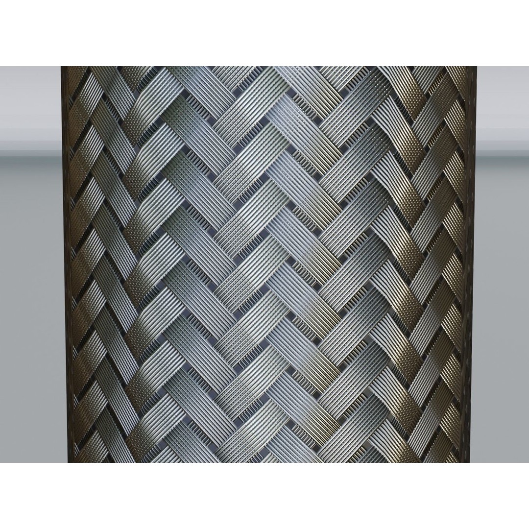 Metal Hose Sleeving Textures 3D Model – Low Poly PBR Textures, Blender - View 10