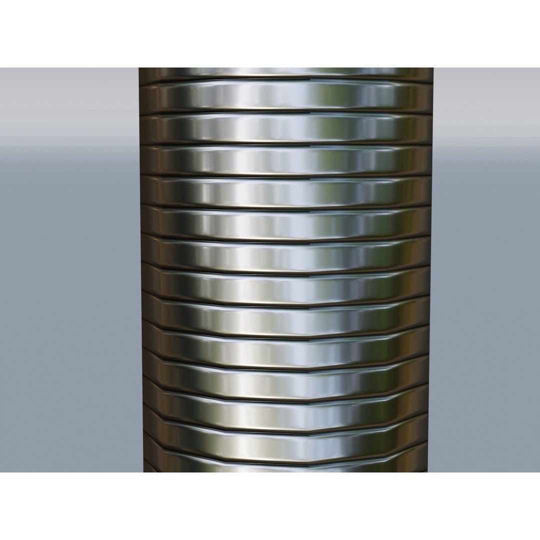 Metal Hose Sleeving Textures 3D Model – Low Poly PBR Textures, Blender - View 12