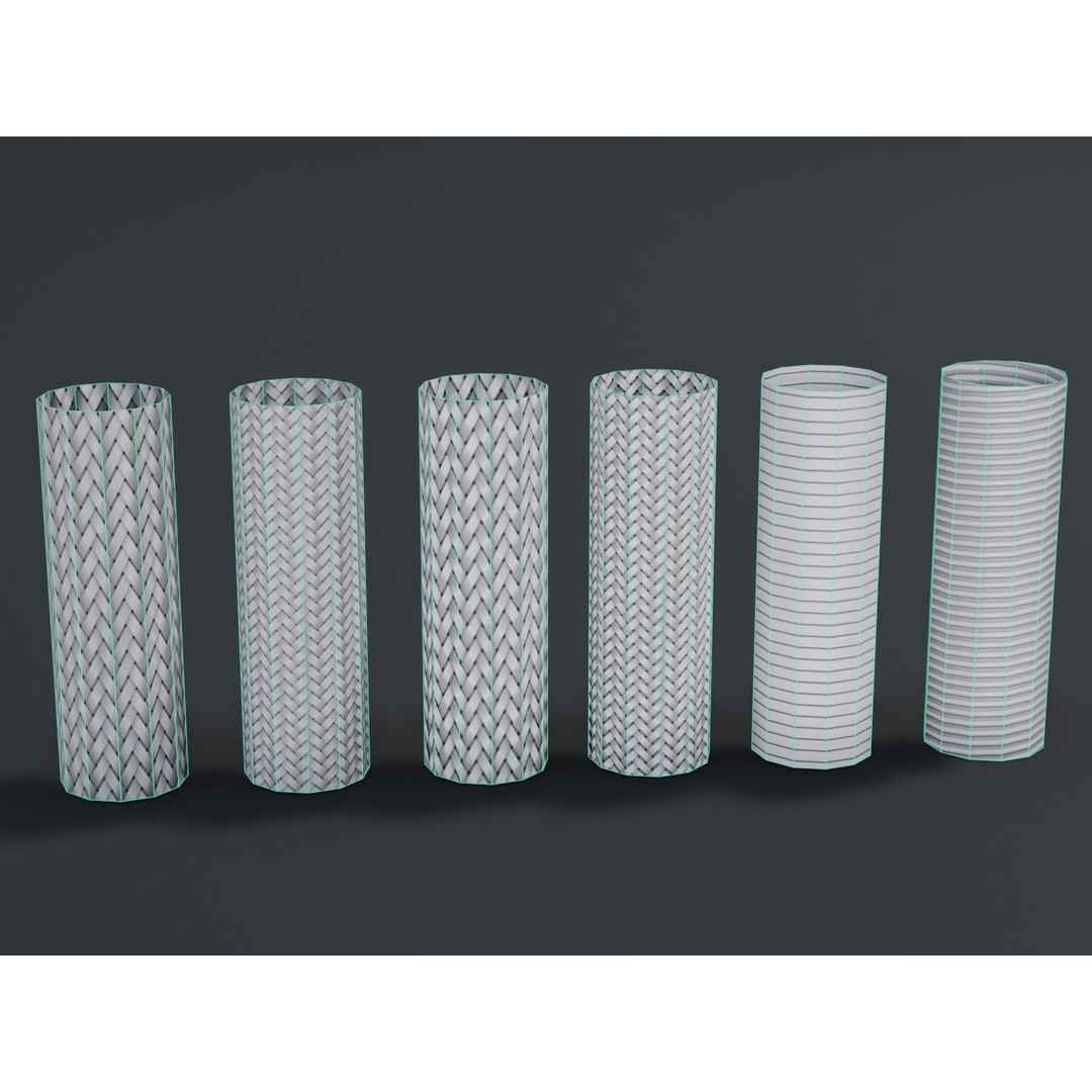 Metal Hose Sleeving Textures 3D Model – Low Poly PBR Textures, Blender - View 16