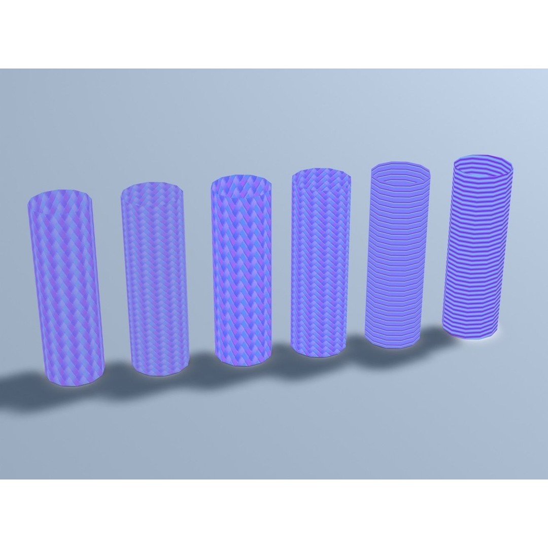 Metal Hose Sleeving Textures 3D Model – Low Poly PBR Textures, Blender - View 20