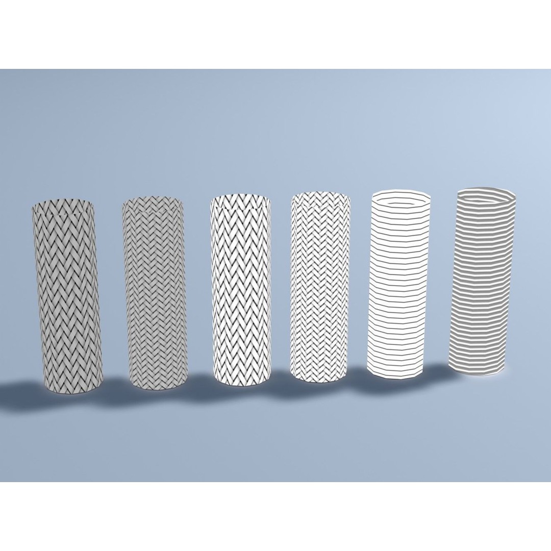 Metal Hose Sleeving Textures 3D Model – Low Poly PBR Textures, Blender - View 21