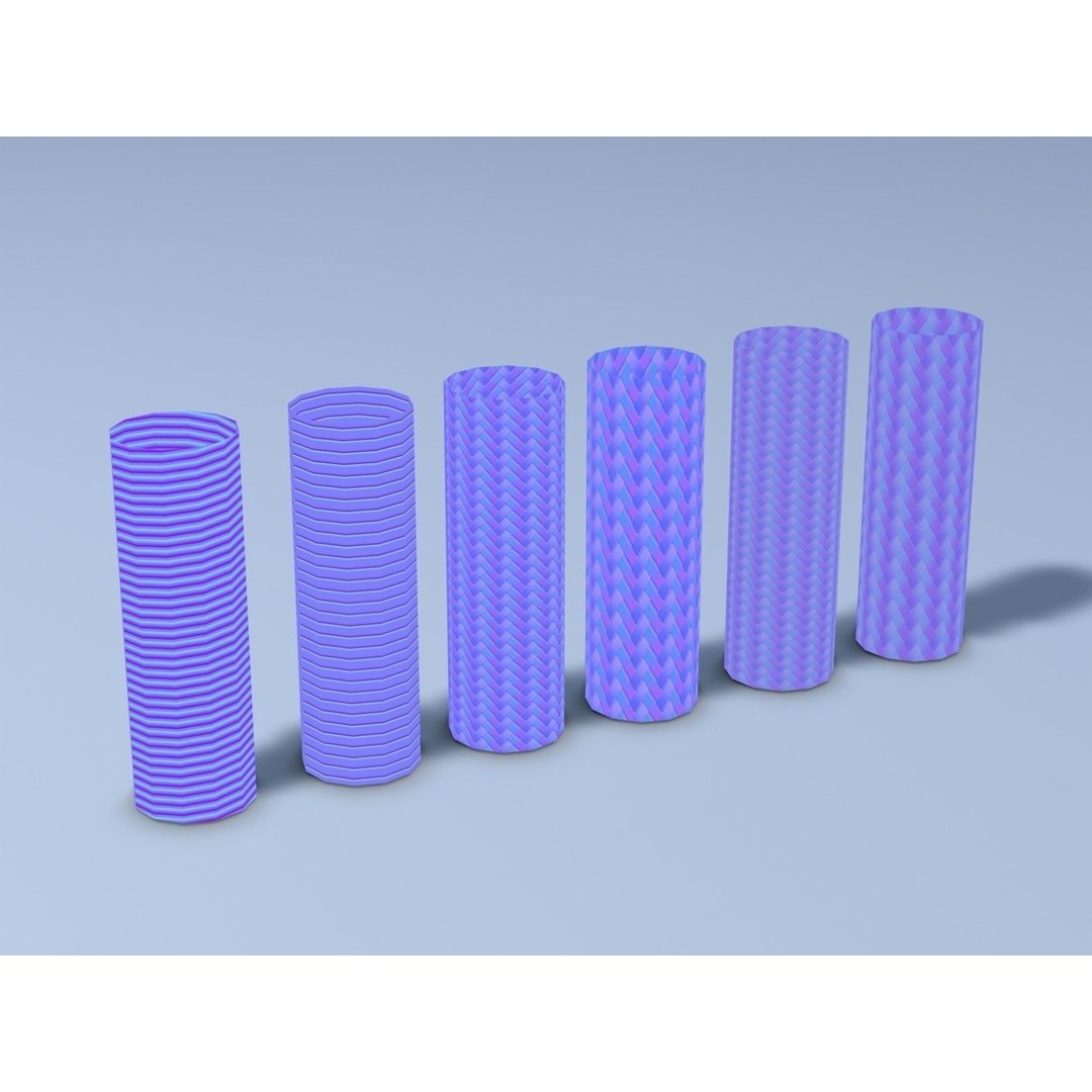 Metal Hose Sleeving Textures 3D Model – Low Poly PBR Textures, Blender - View 24