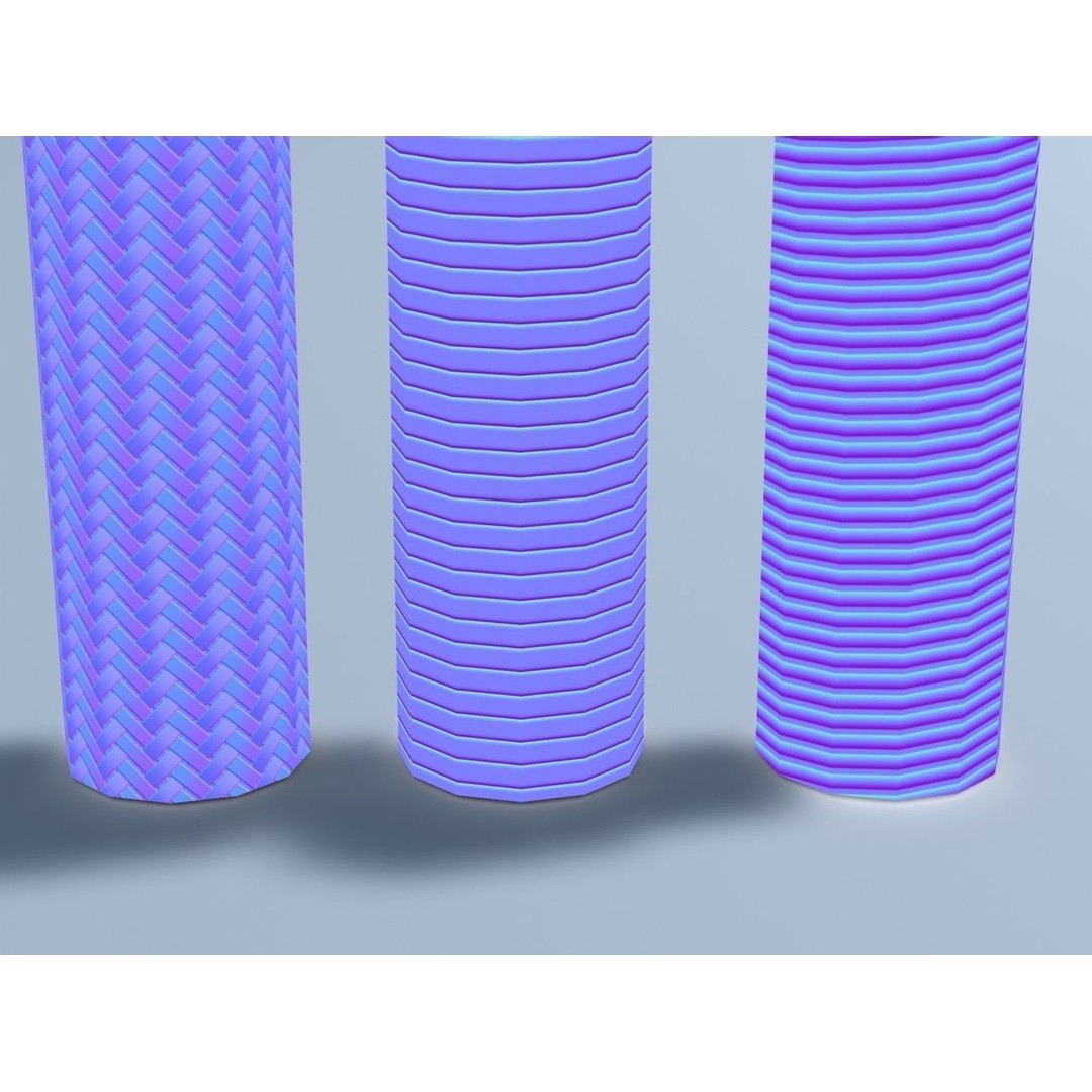 Metal Hose Sleeving Textures 3D Model – Low Poly PBR Textures, Blender - View 25