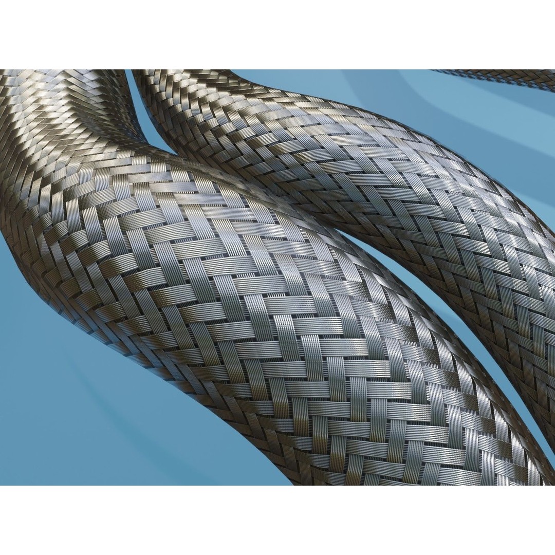 Metal Hose Sleeving Textures 3D Model – Low Poly PBR Textures, Blender - View 3