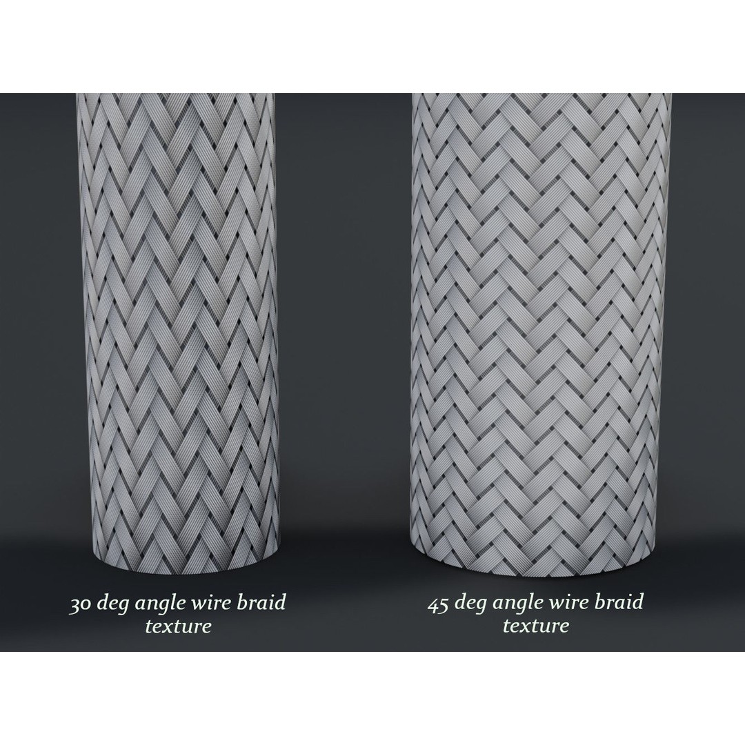 Metal Hose Sleeving Textures 3D Model – Low Poly PBR Textures, Blender - View 5