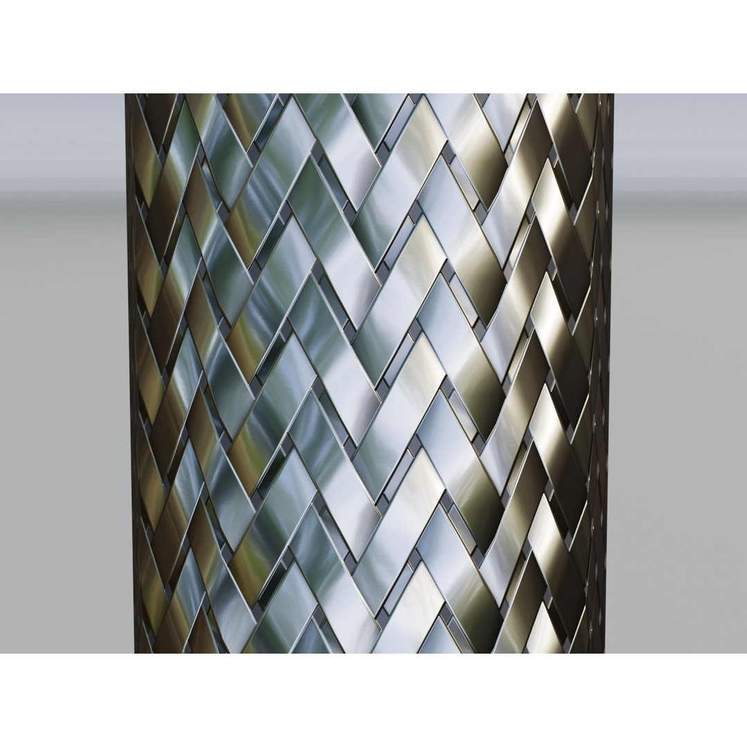 Metal Hose Sleeving Textures 3D Model – Low Poly PBR Textures, Blender - View 9