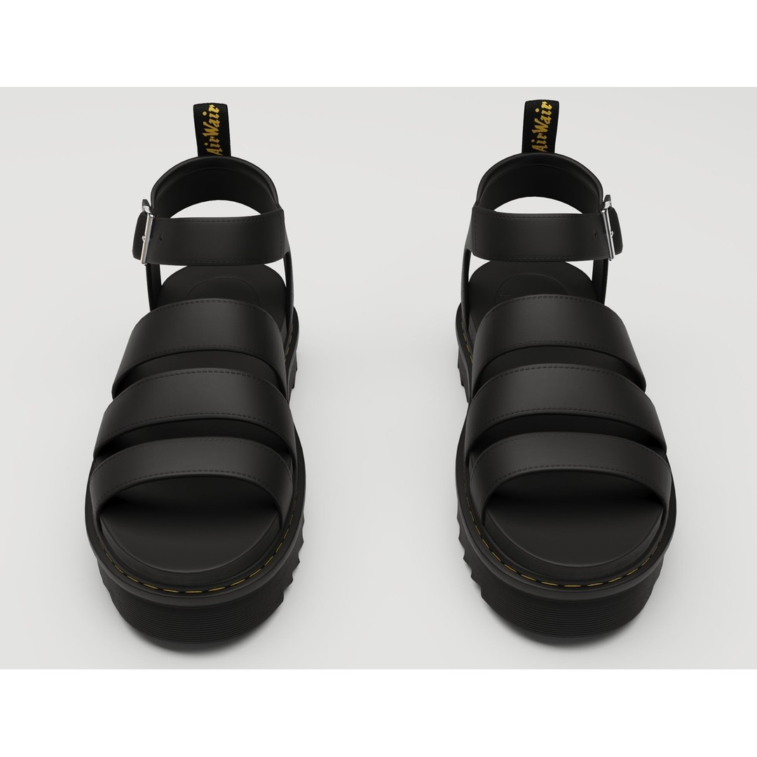 Blaire Hydro Leather Strap Sandals 3D Model – Low Poly Game Asset, FBX - View 10