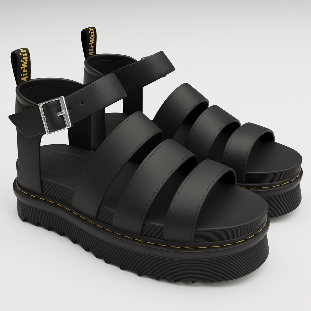 Blaire Hydro Leather Strap Sandals 3D Model – Low Poly Game Asset, FBX - View 11