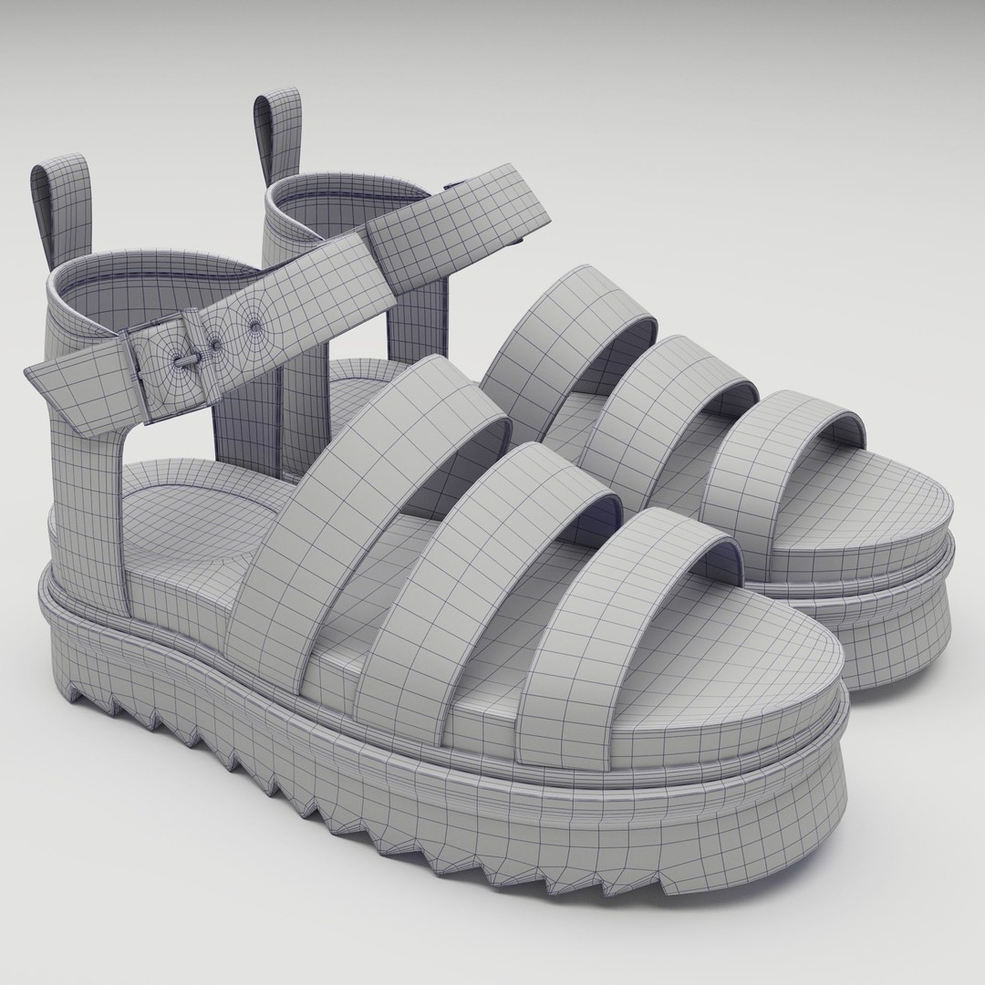 Blaire Hydro Leather Strap Sandals 3D Model – Low Poly Game Asset, FBX - View 13
