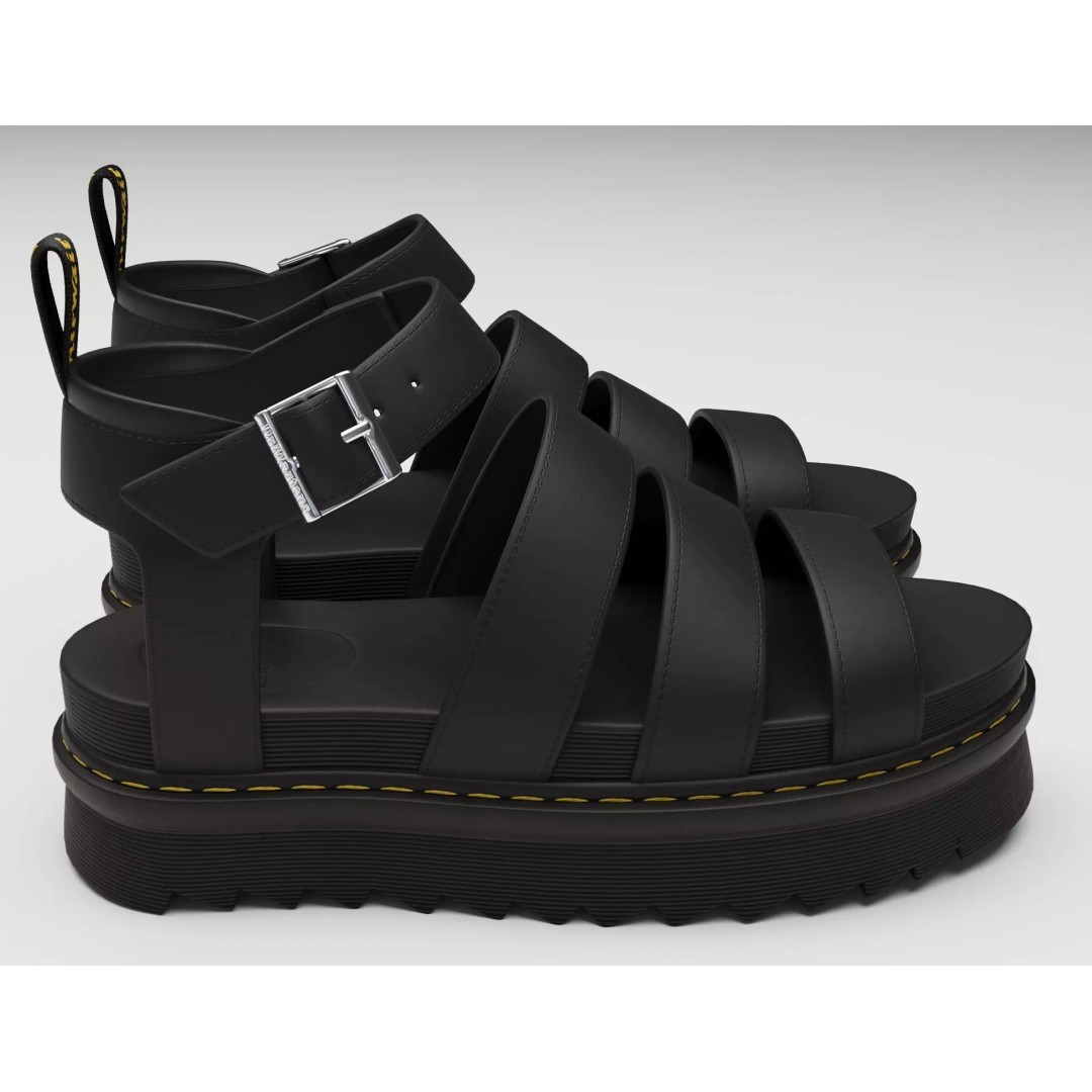 Blaire Hydro Leather Strap Sandals 3D Model – Low Poly Game Asset, FBX - View 2