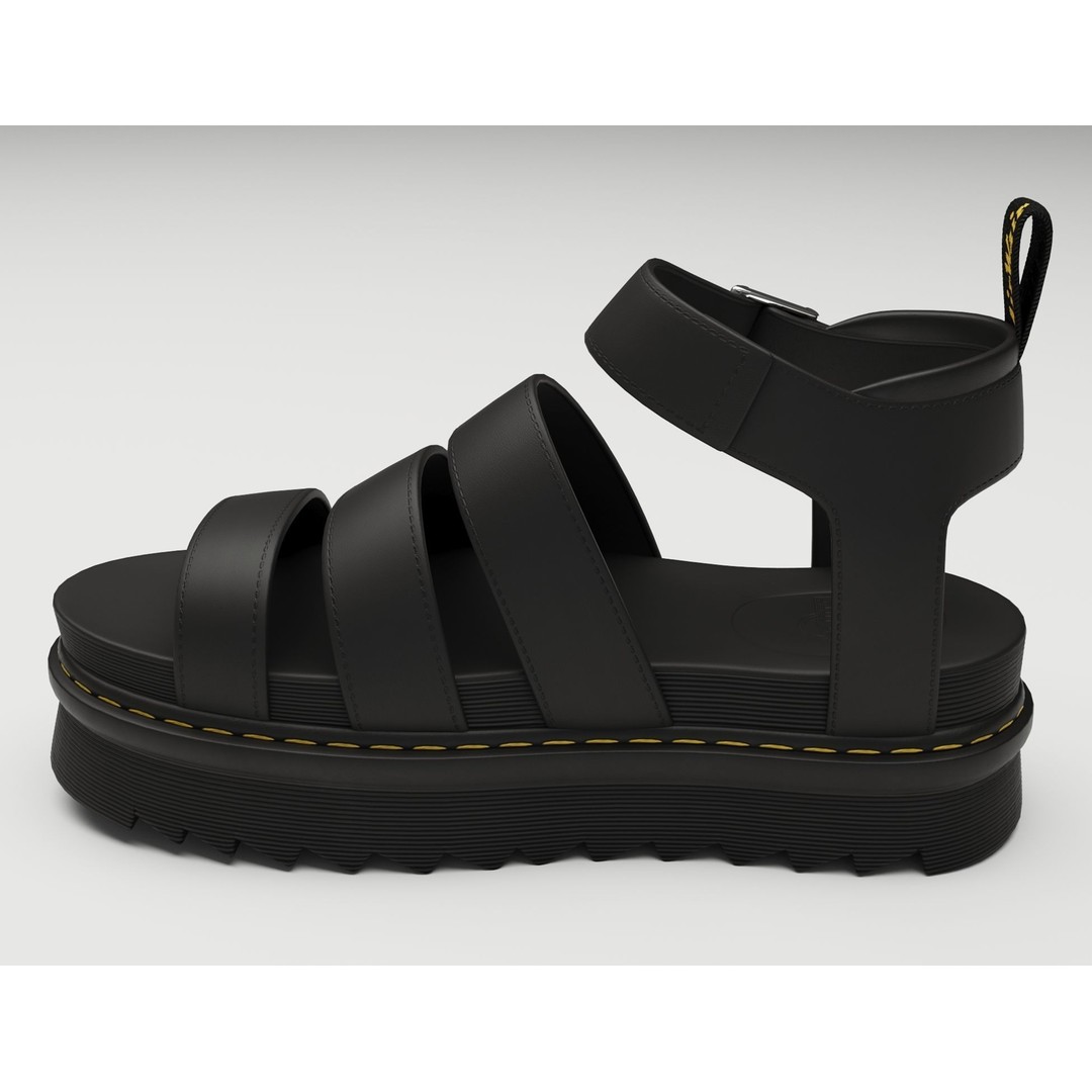 Blaire Hydro Leather Strap Sandals 3D Model – Low Poly Game Asset, FBX - View 8