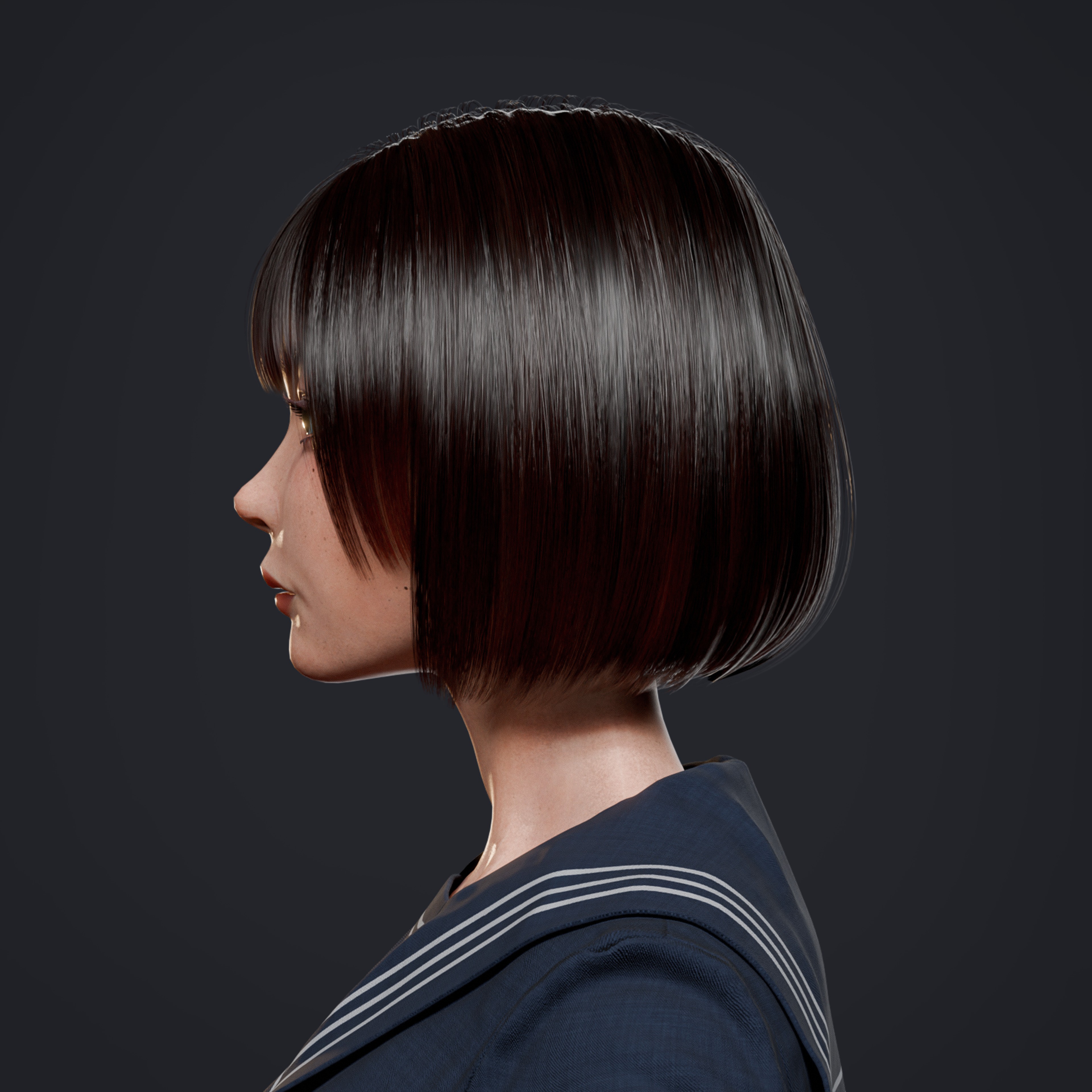 High School Girl - Fully Rigged Game-Ready 3D Model - View 18