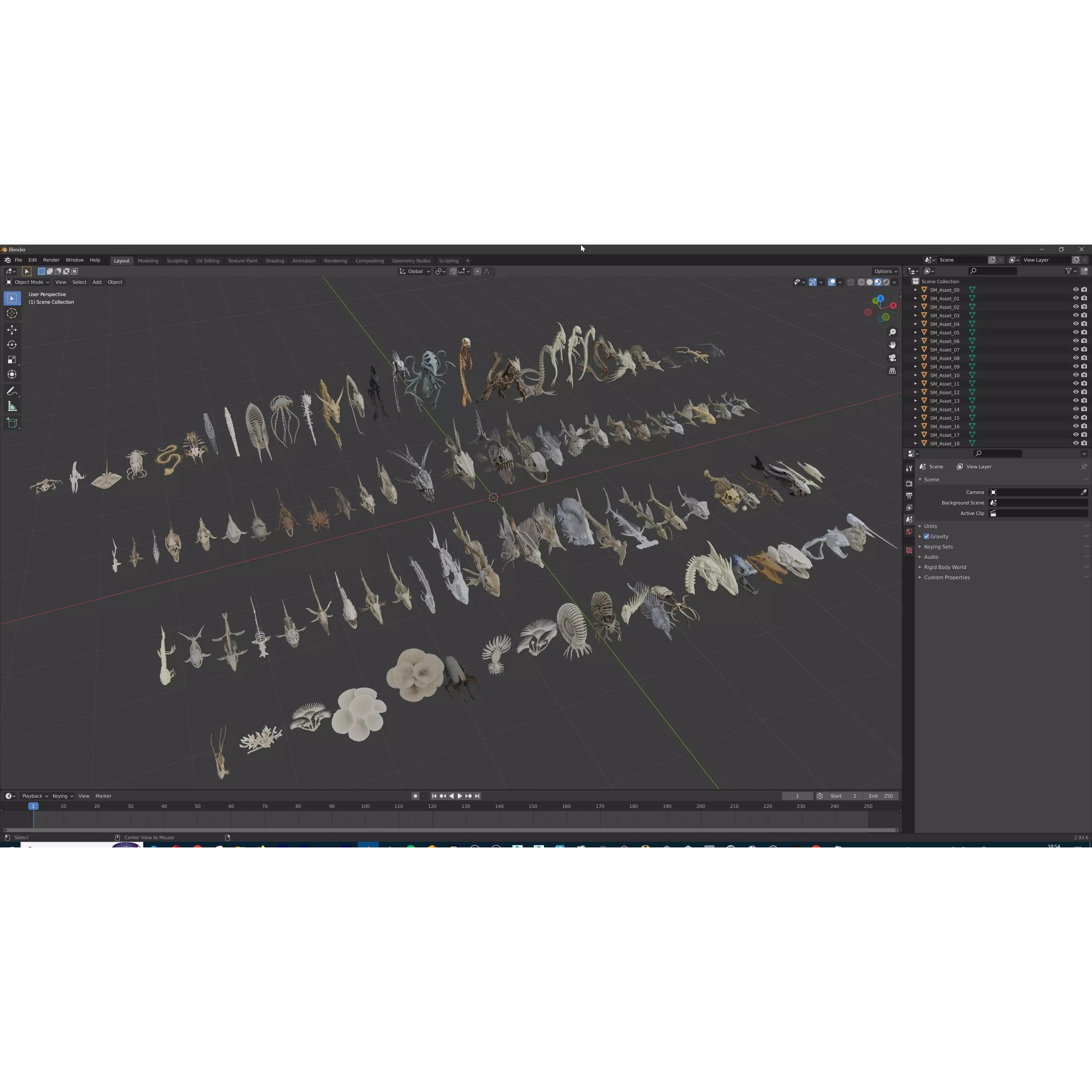 Fish and Underwater Creatures Skeleton Collection - Low-Poly 3D Model - View 29