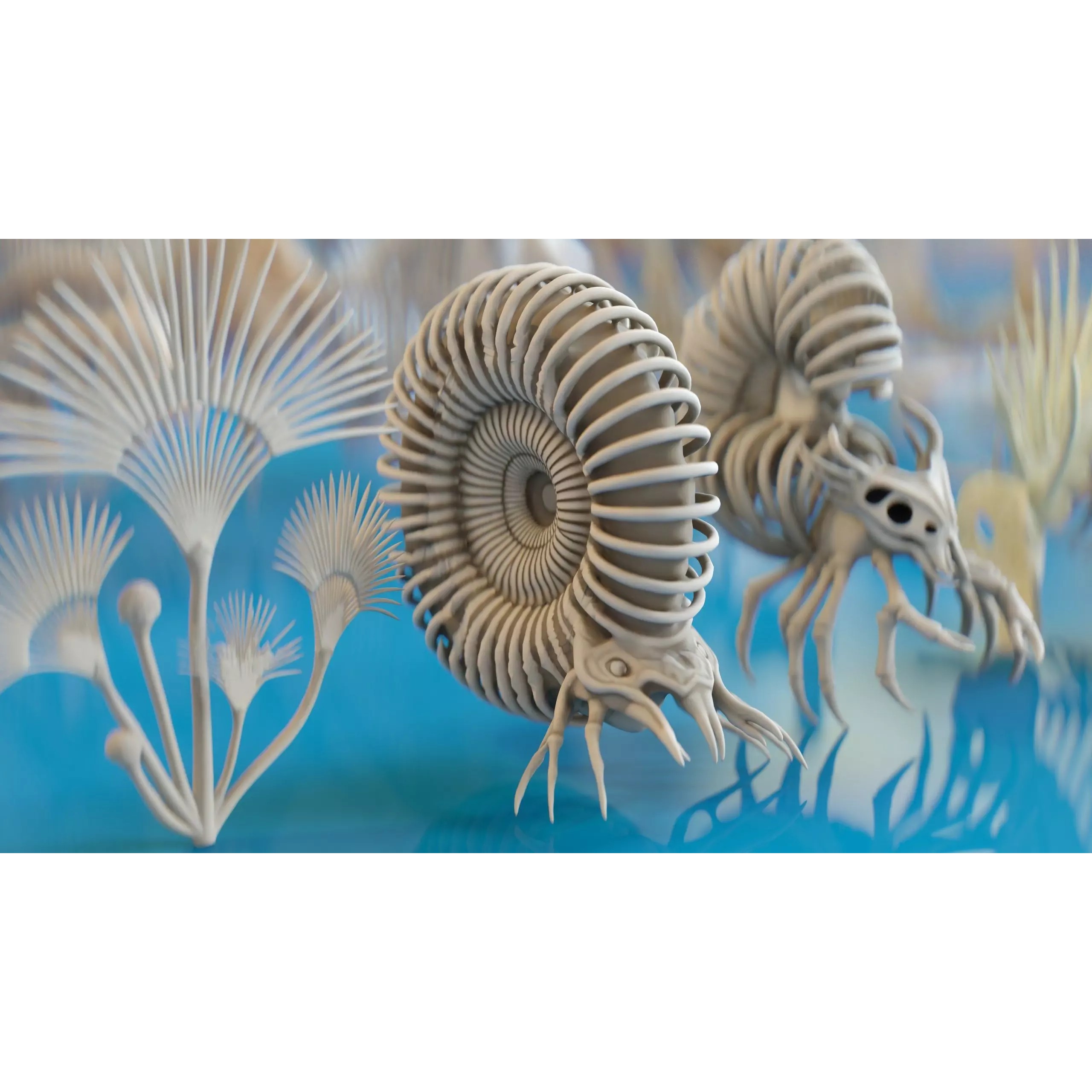 Fish and Underwater Creatures Skeleton Collection - Low-Poly 3D Model - View 3