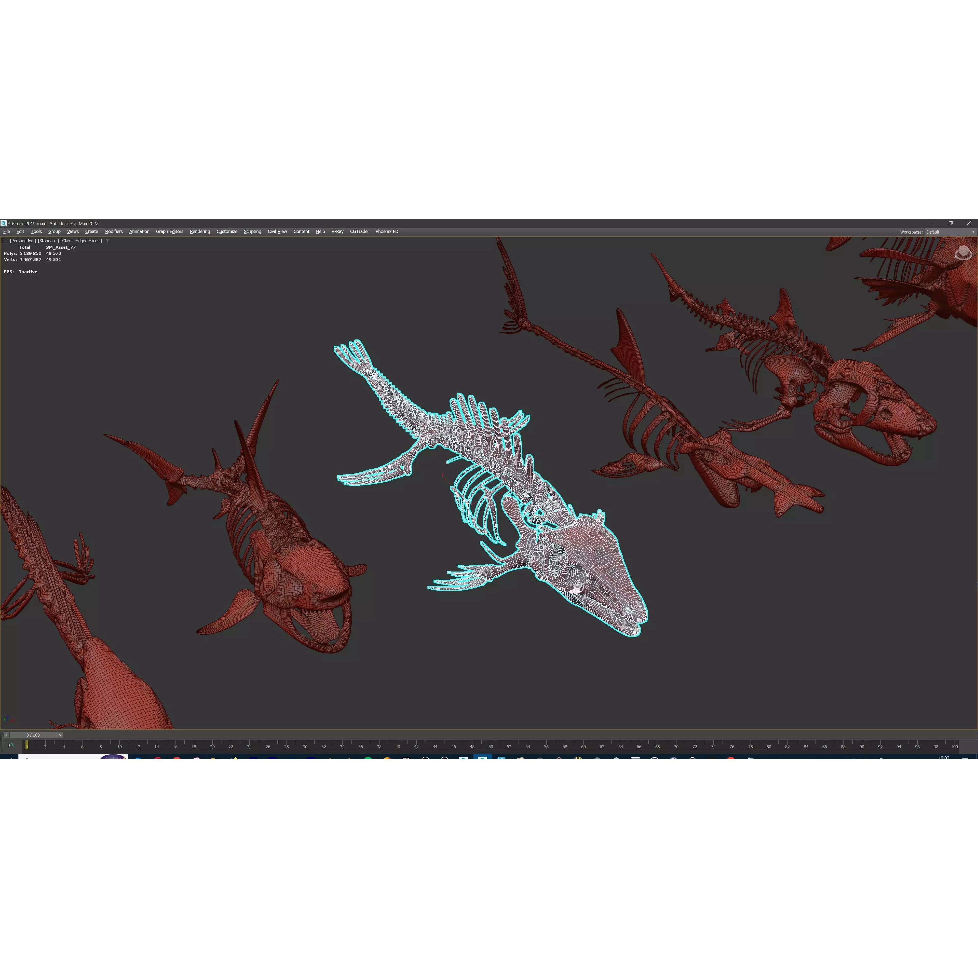 Fish and Underwater Creatures Skeleton Collection - Low-Poly 3D Model - View 34