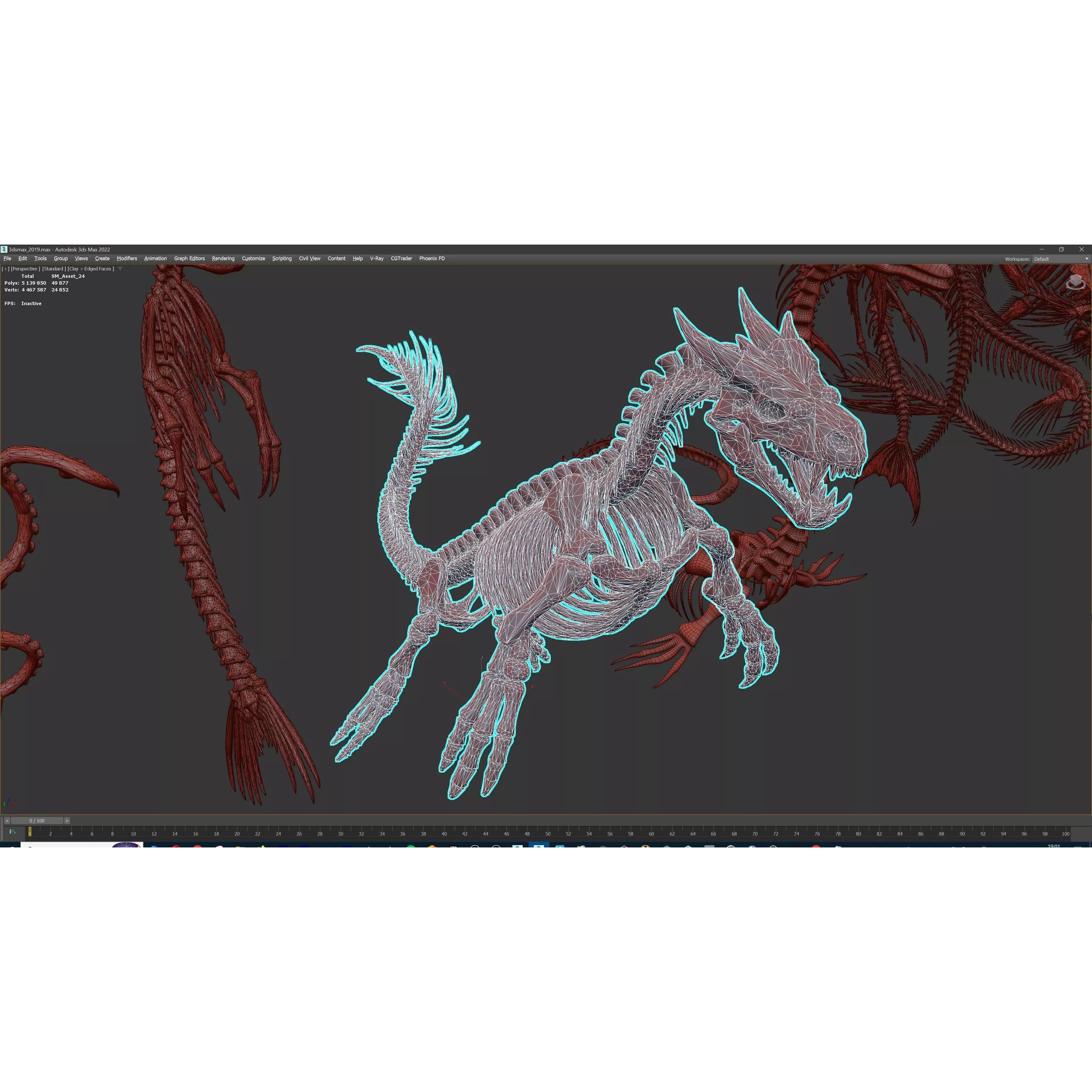 Fish and Underwater Creatures Skeleton Collection - Low-Poly 3D Model - View 36