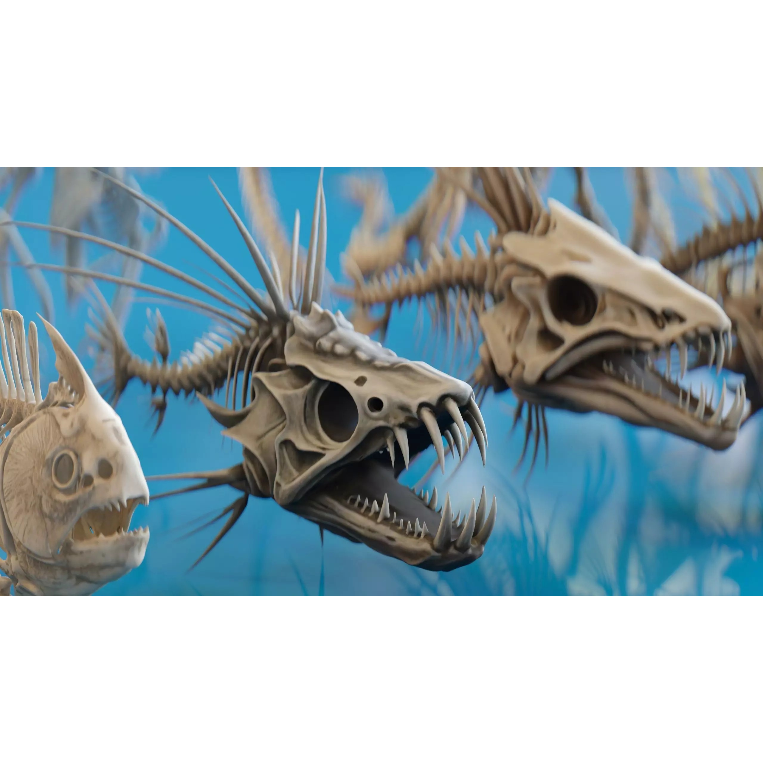 Fish and Underwater Creatures Skeleton Collection - Low-Poly 3D Model - View 4