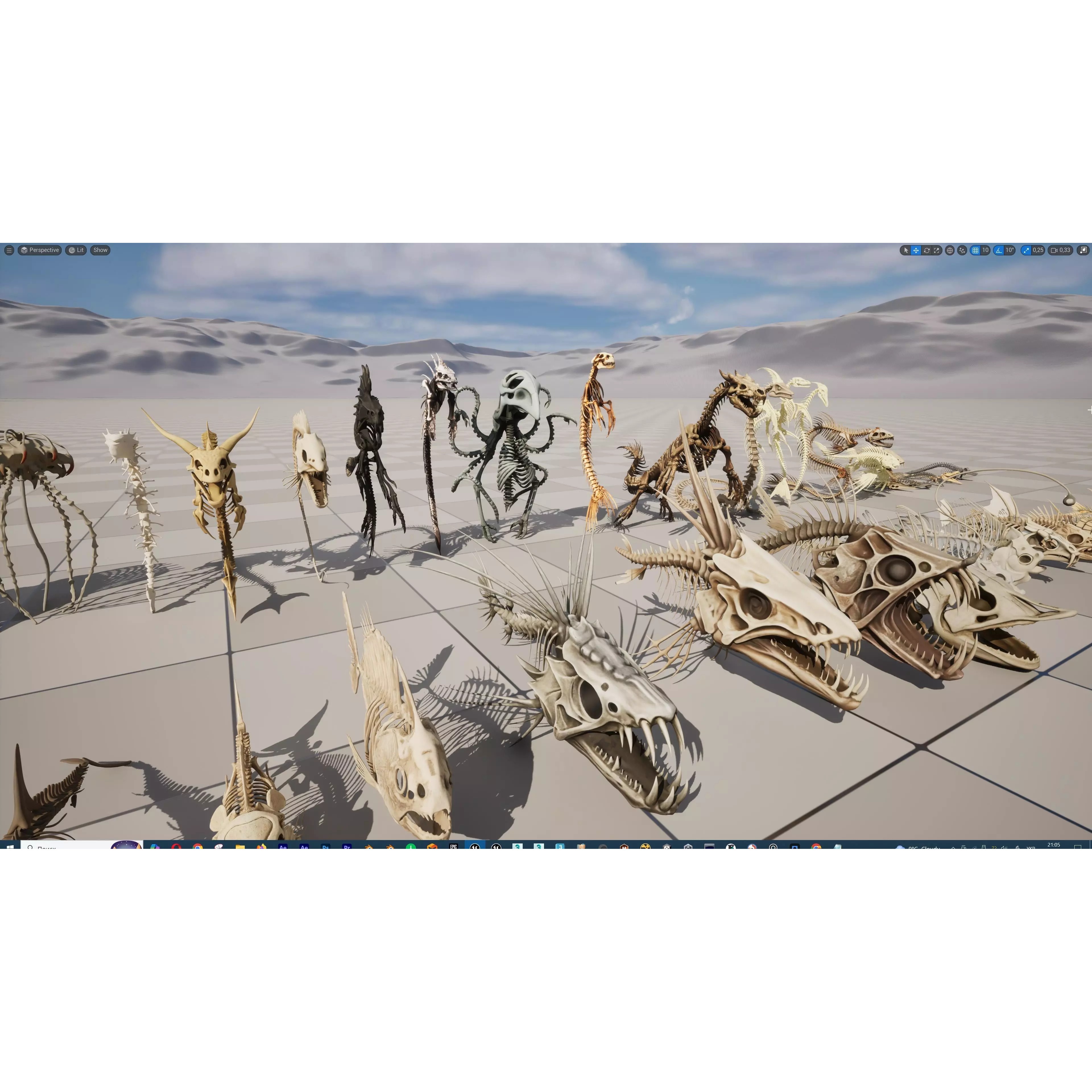 Fish and Underwater Creatures Skeleton Collection - Low-Poly 3D Model - View 60