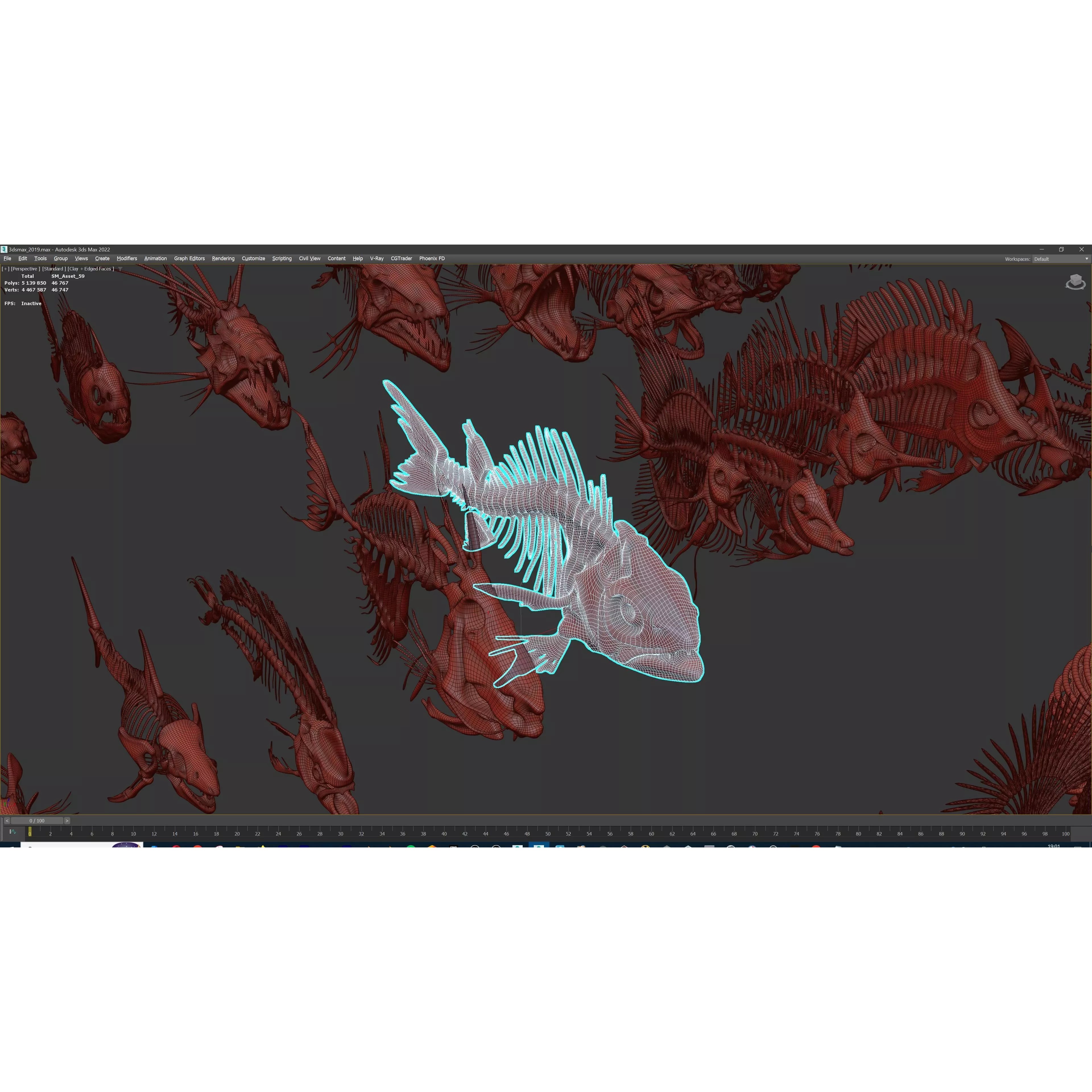 Fish and Underwater Creatures Skeleton Collection - Low-Poly 3D Model - View 61