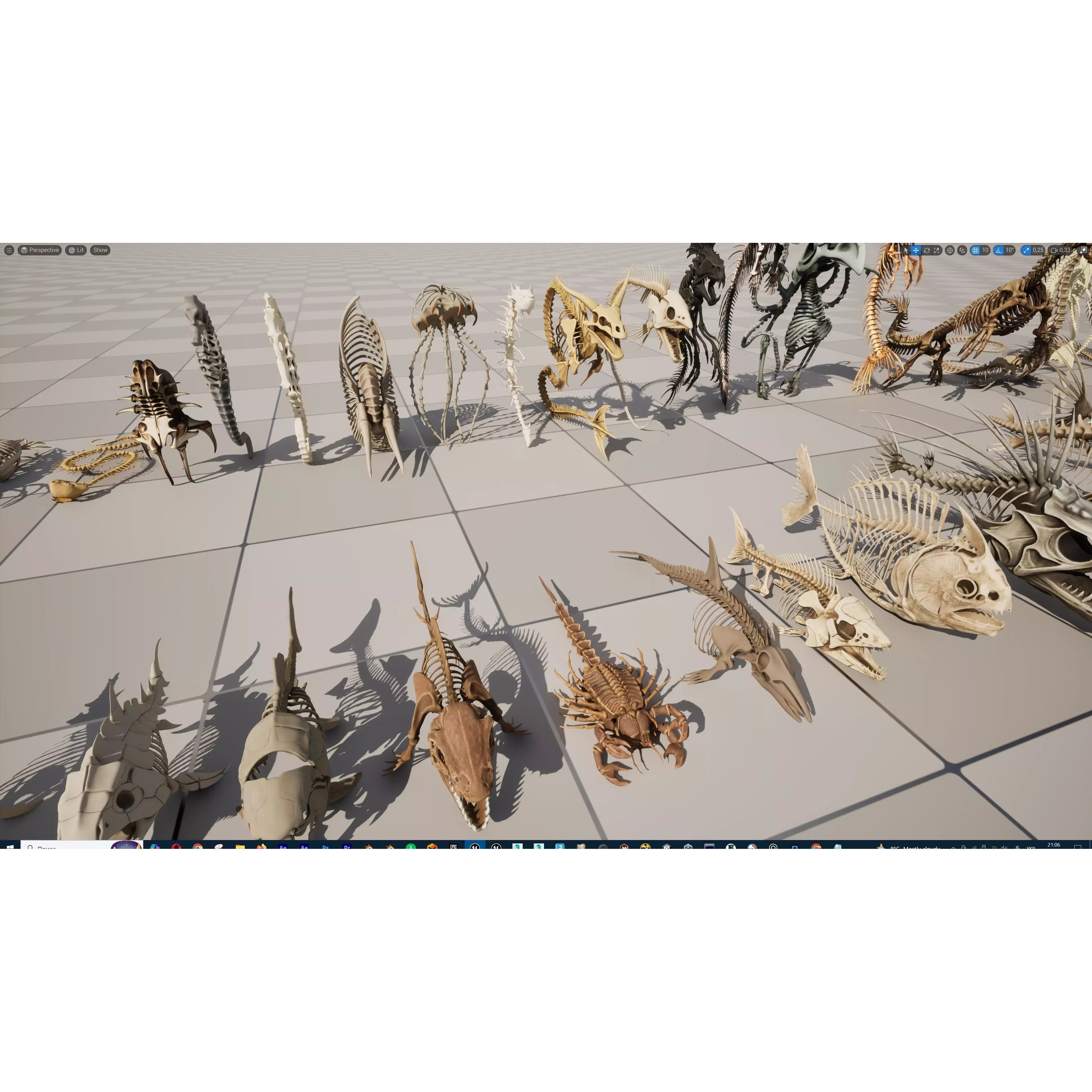 Fish and Underwater Creatures Skeleton Collection - Low-Poly 3D Model - View 62