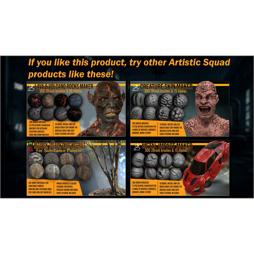 Industrial Metallic Roughness Maker 3D Model – ZBrush Brushes & Alphas