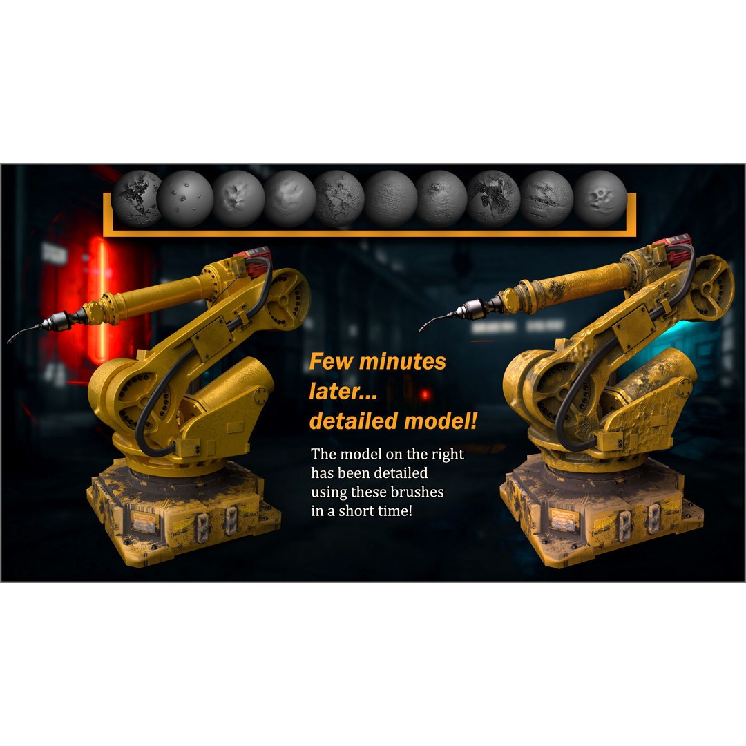 Industrial Metallic Roughness Maker 3D Model – ZBrush Brushes & Alphas - View 3