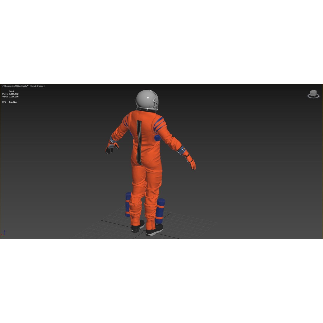 Artemis Orion OCSS Astronaut Suit 3D Model – PBR Textures, OBJ, Game-Ready - View 10