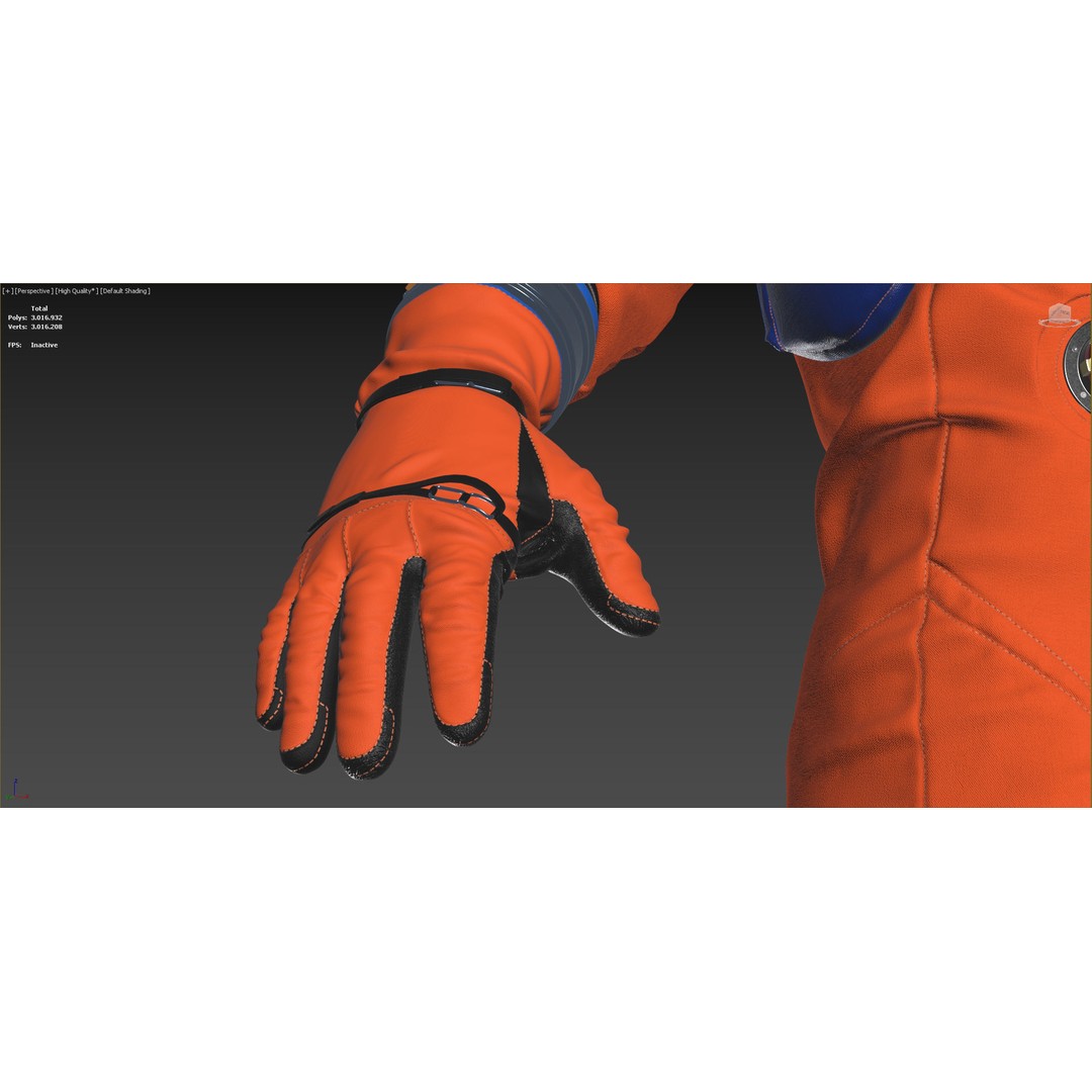 Artemis Orion OCSS Astronaut Suit 3D Model – PBR Textures, OBJ, Game-Ready - View 13