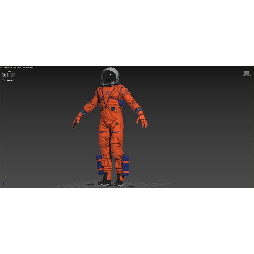 Artemis Orion OCSS Astronaut Suit 3D Model – PBR Textures, OBJ, Game-Ready - View 9