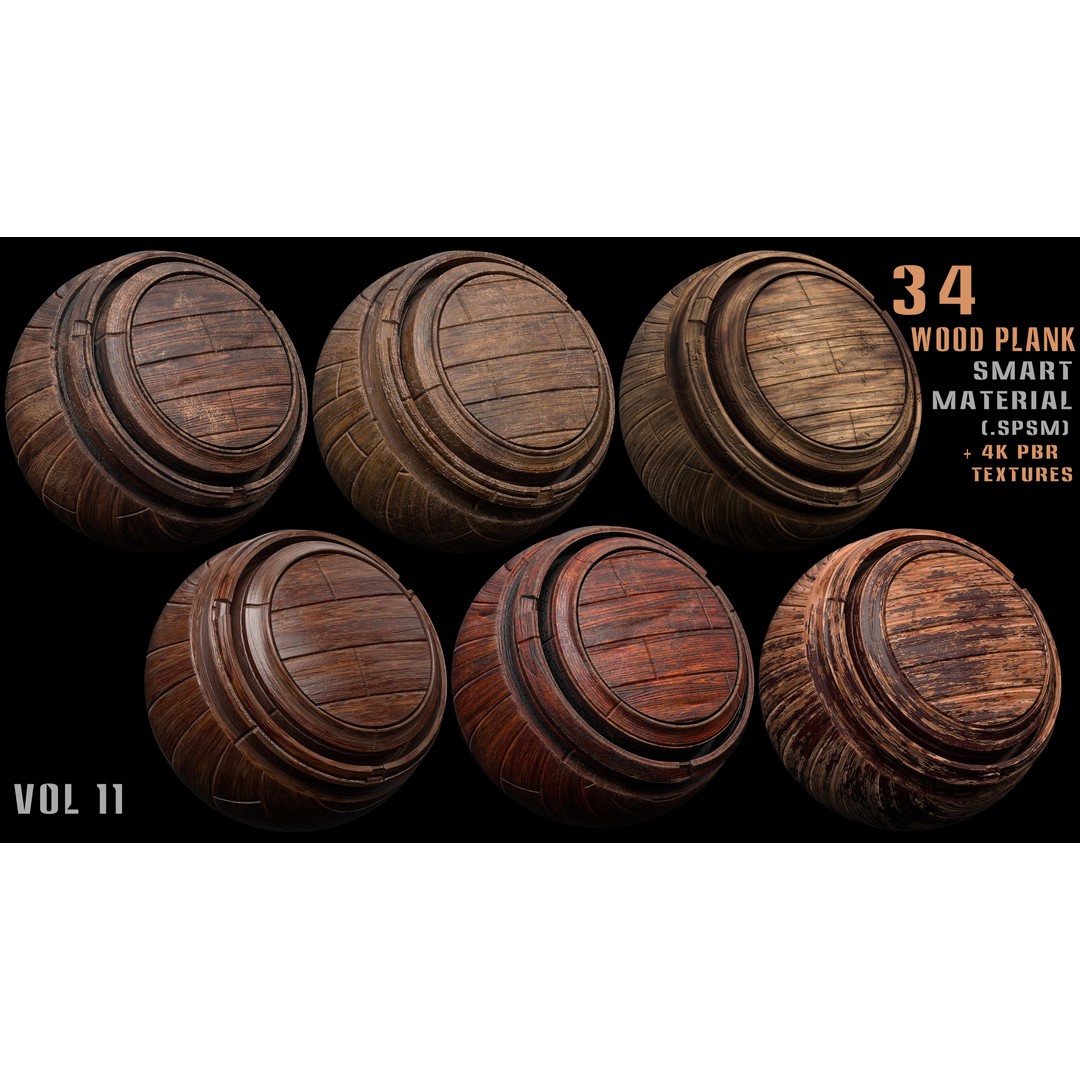 Wood Plank 3D Model – High Quality Smart Materials, 4K PBR Textures - View 4