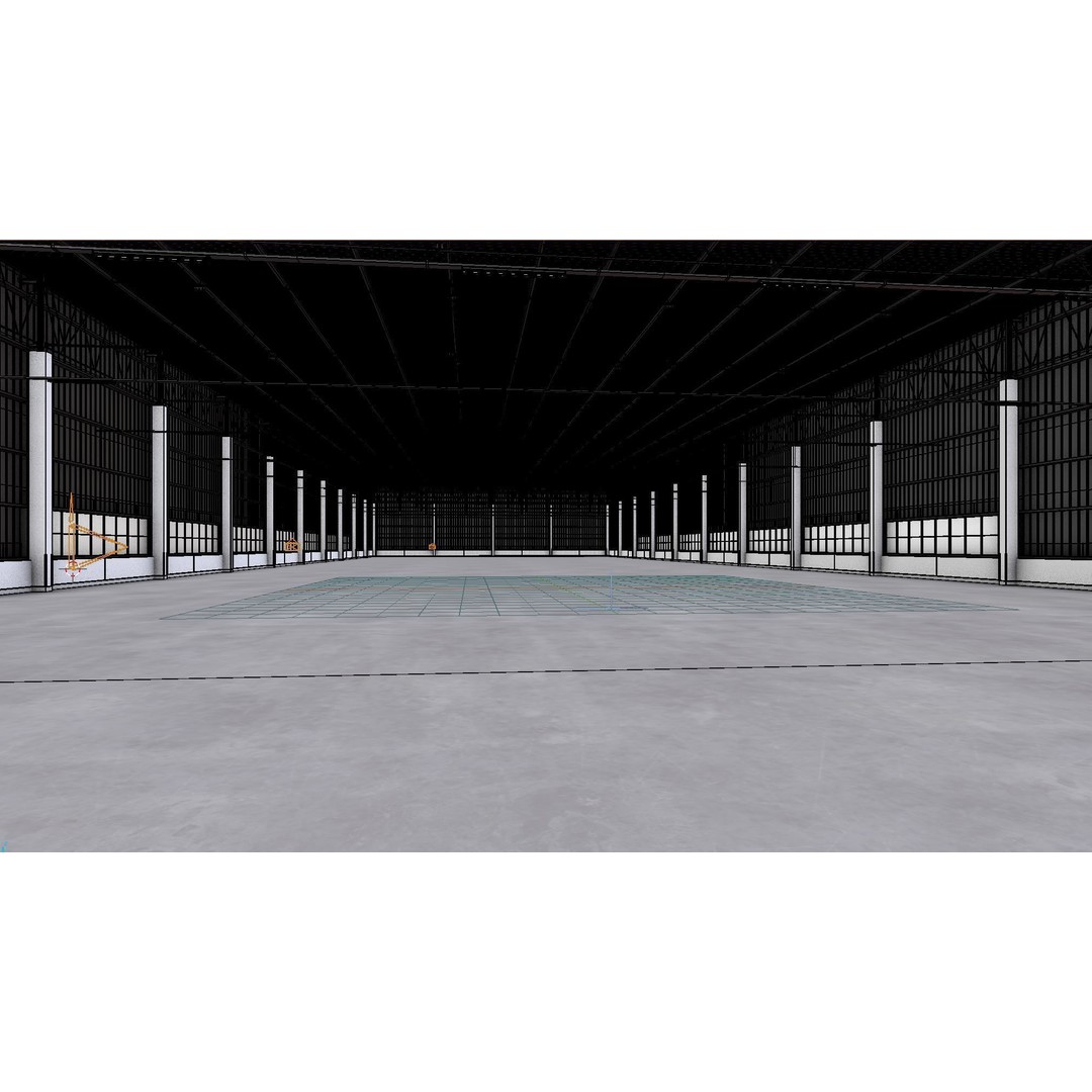 Warehouse Interior 3D Model – Low Poly Industrial Hall, FBX, OBJ, Blender