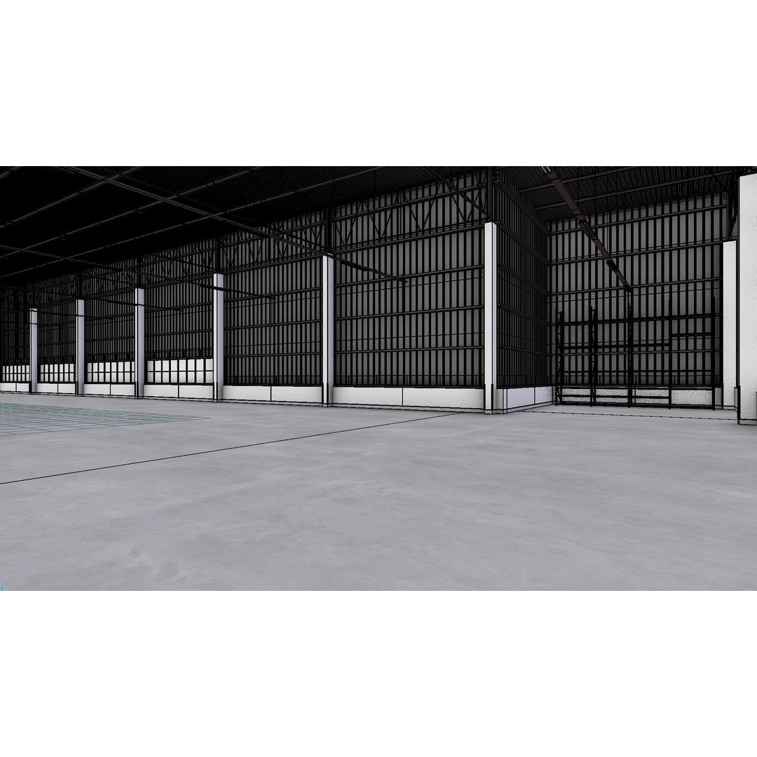 Warehouse Interior 3D Model – Low Poly Industrial Hall, FBX, OBJ, Blender - View 10