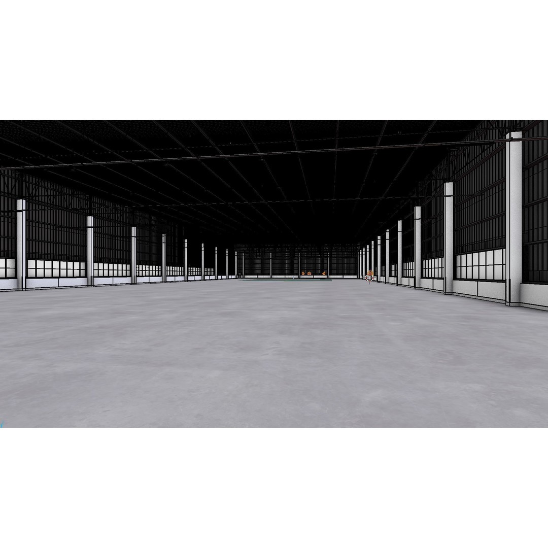 Warehouse Interior 3D Model – Low Poly Industrial Hall, FBX, OBJ, Blender - View 7