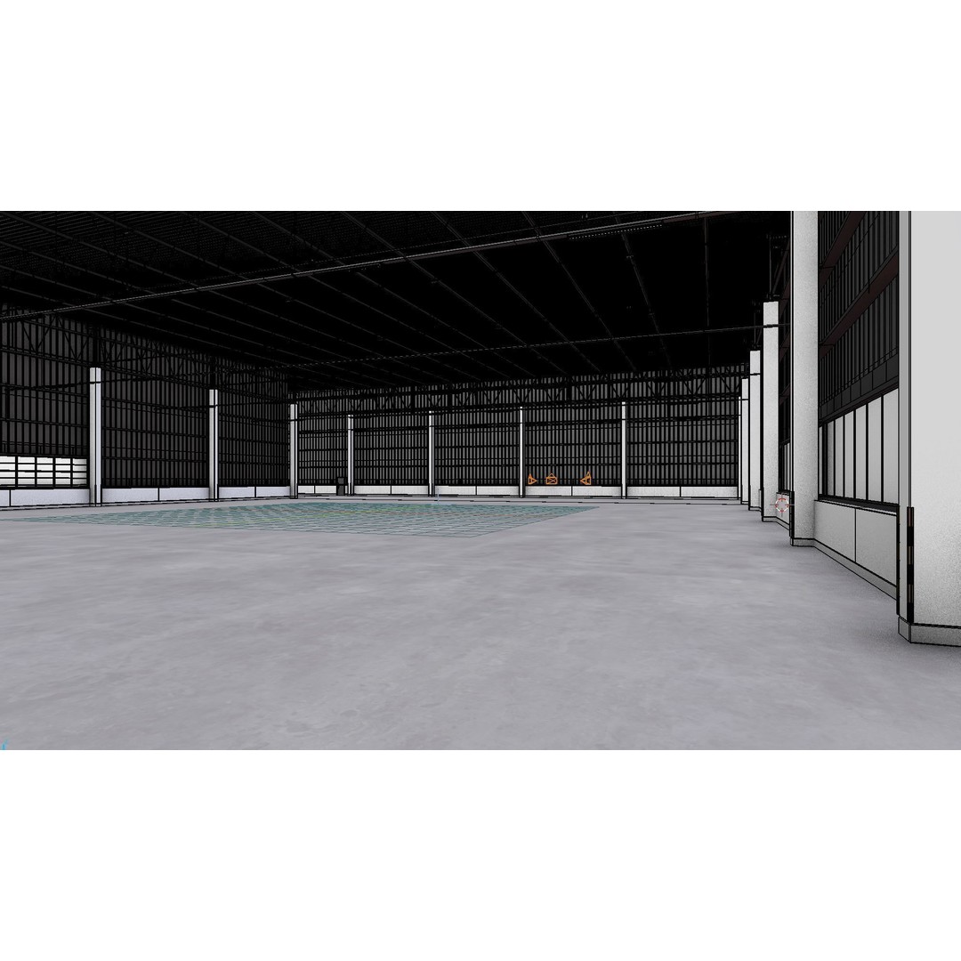 Warehouse Interior 3D Model – Low Poly Industrial Hall, FBX, OBJ, Blender - View 8
