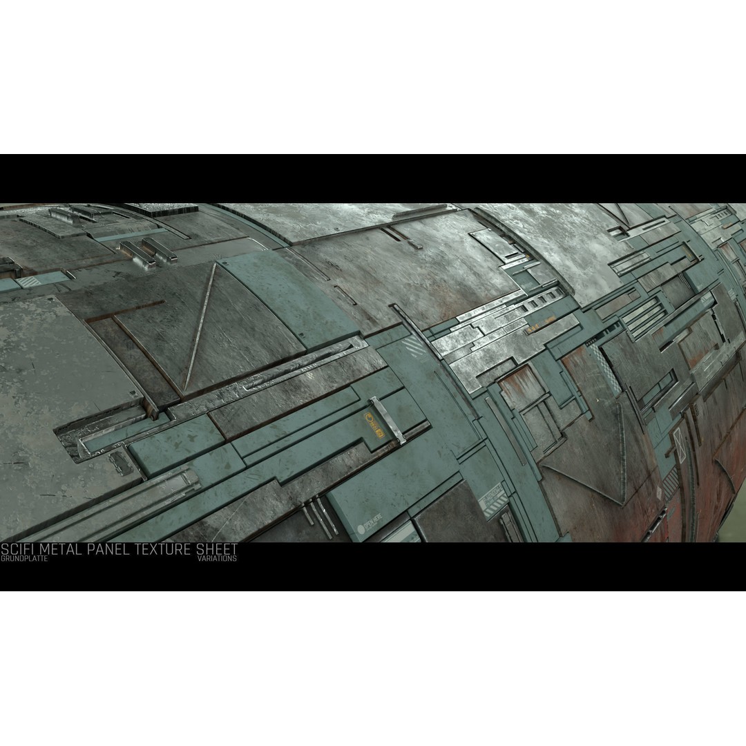 Scifi Wall Panel Texture Set 3D Model – PBR Textures, 4K Formats - View 10