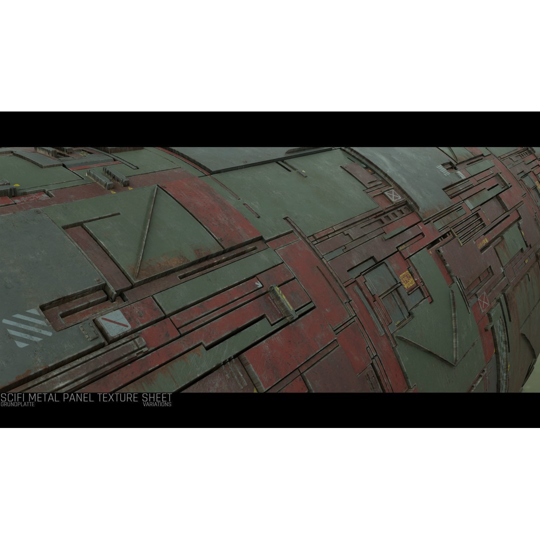 Scifi Wall Panel Texture Set 3D Model – PBR Textures, 4K Formats - View 11