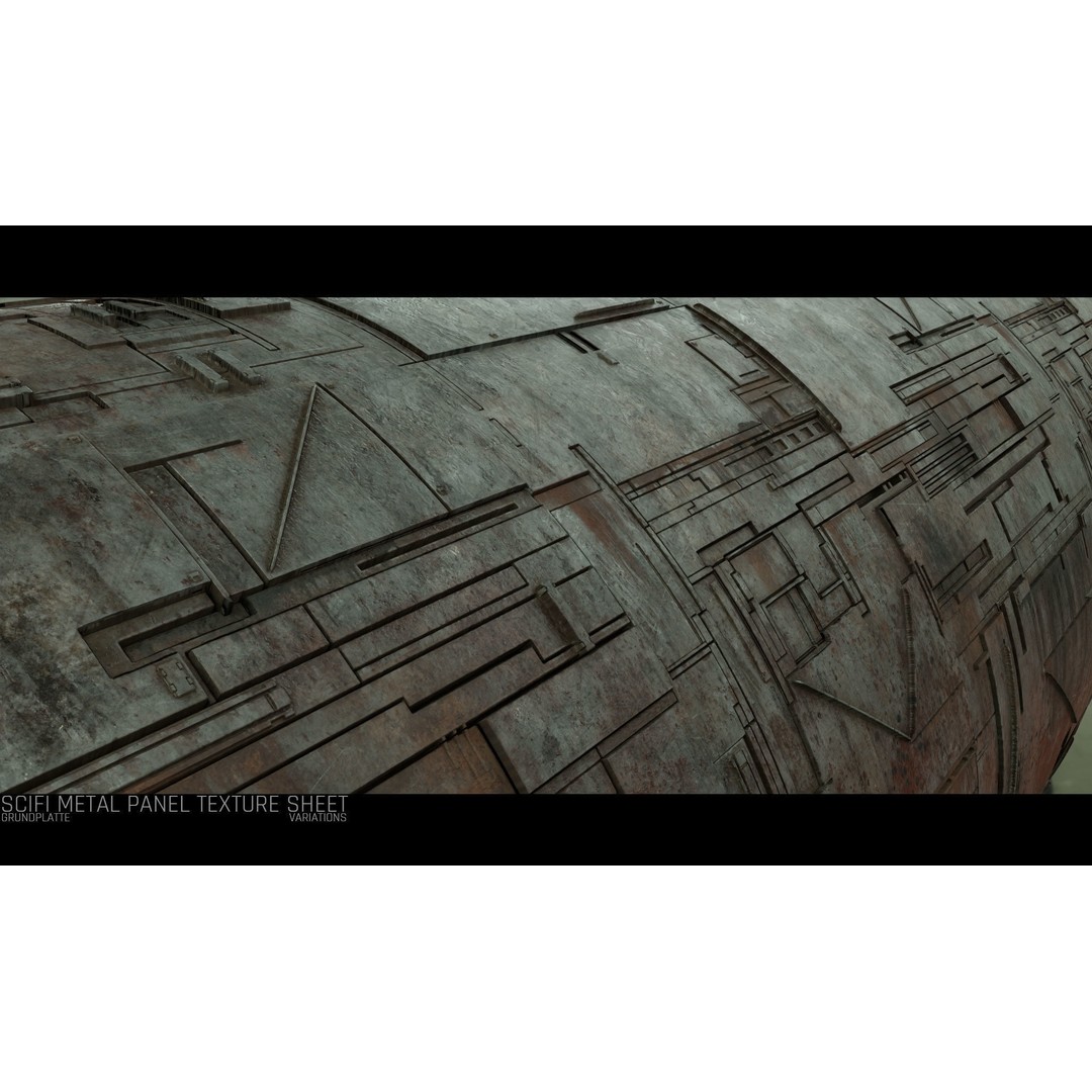Scifi Wall Panel Texture Set 3D Model – PBR Textures, 4K Formats - View 12