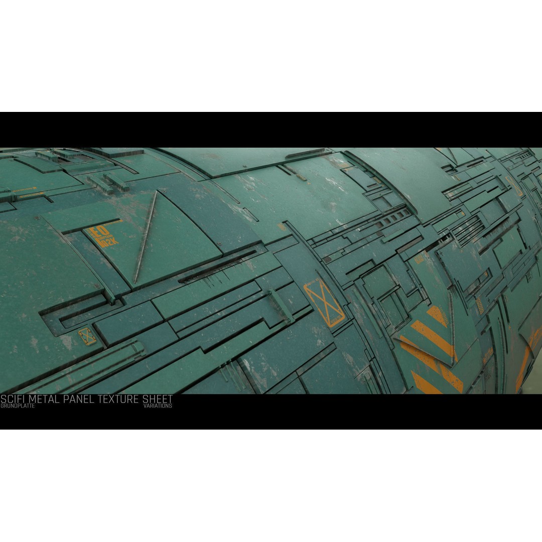Scifi Wall Panel Texture Set 3D Model – PBR Textures, 4K Formats - View 13