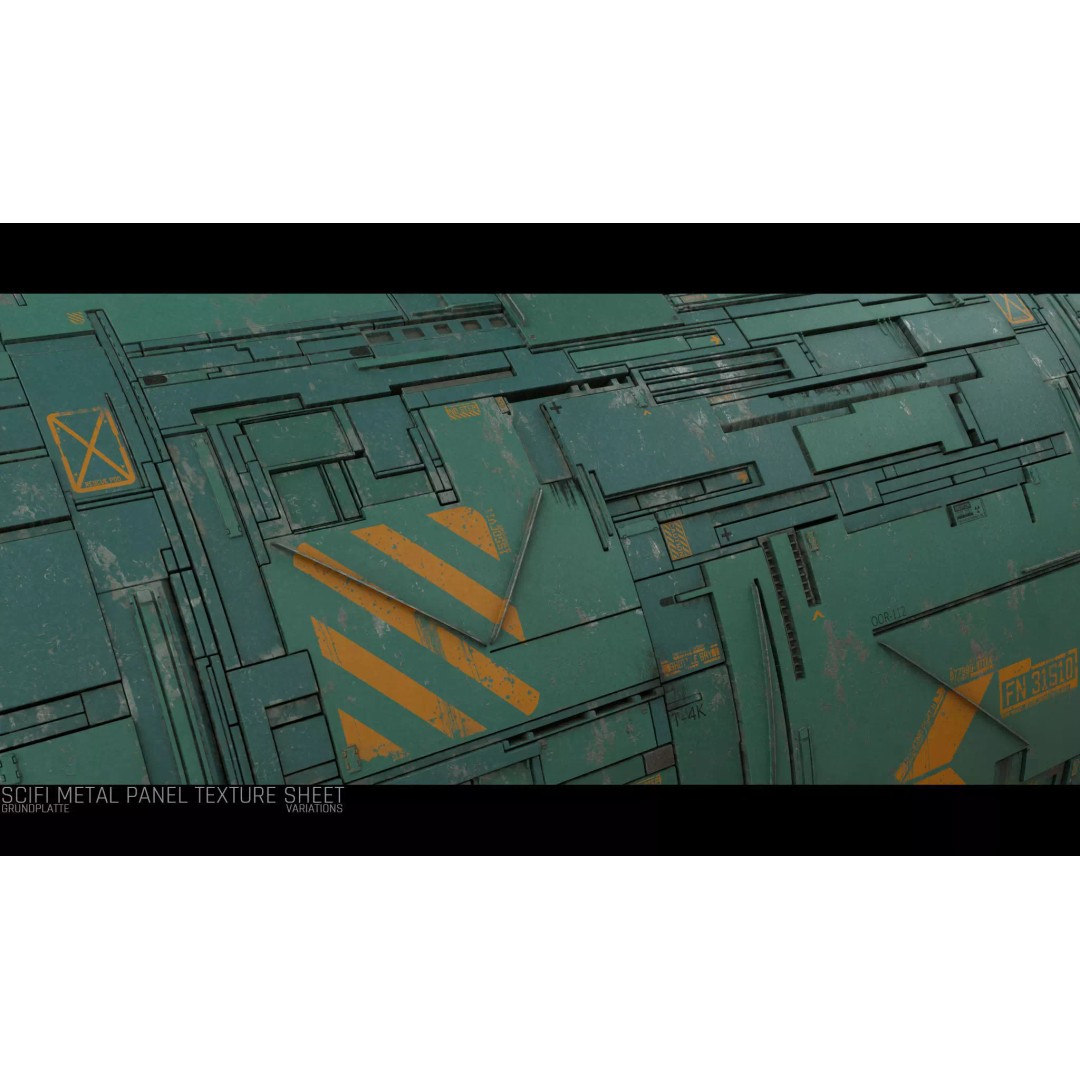 Scifi Wall Panel Texture Set 3D Model – PBR Textures, 4K Formats - View 2