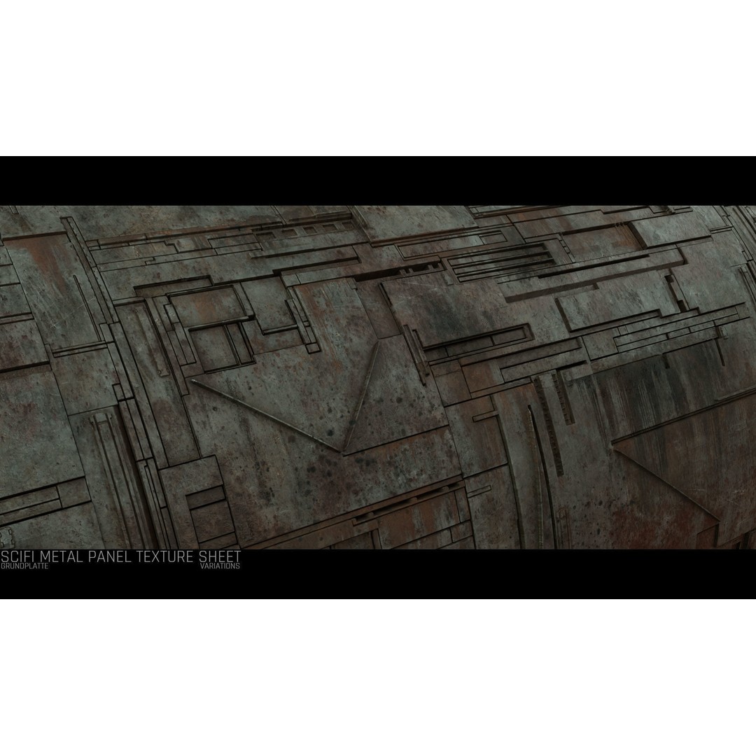 Scifi Wall Panel Texture Set 3D Model – PBR Textures, 4K Formats - View 5