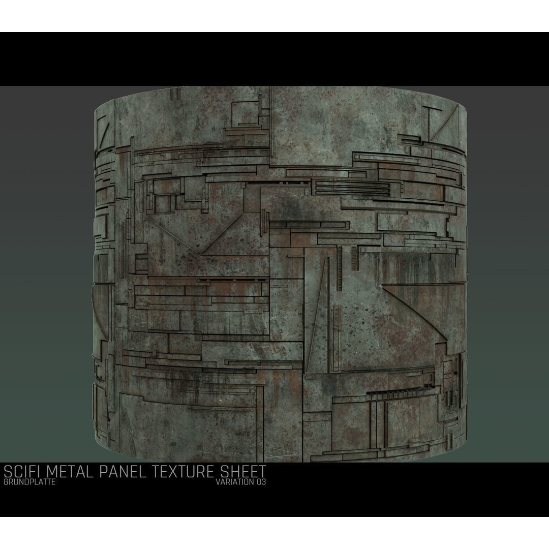 Scifi Wall Panel Texture Set 3D Model – PBR Textures, 4K Formats - View 8