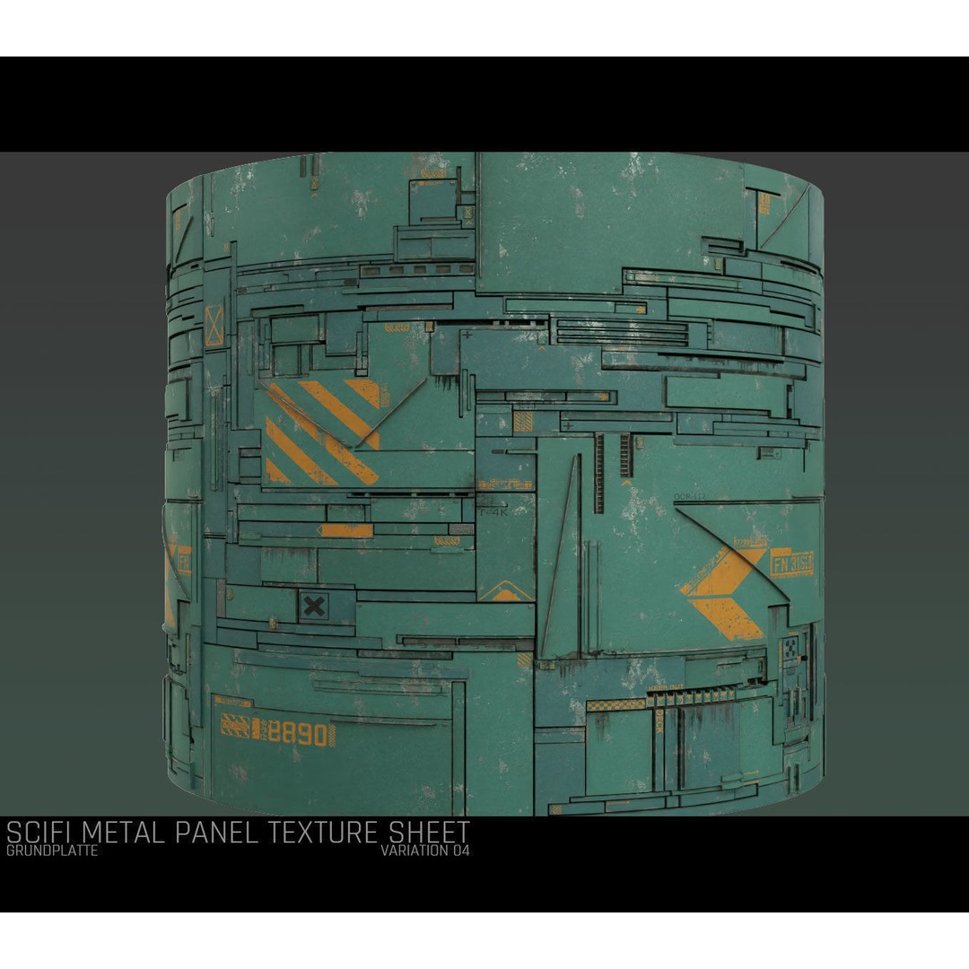 Scifi Wall Panel Texture Set 3D Model – PBR Textures, 4K Formats - View 9