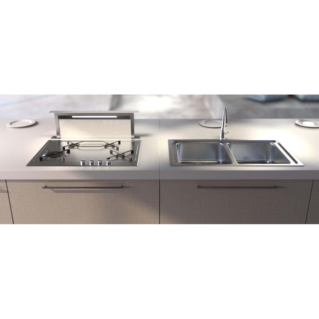 Kitchen Solution 3D Model – Low Poly Modular Asset Pack, FBX & Blender - View 14
