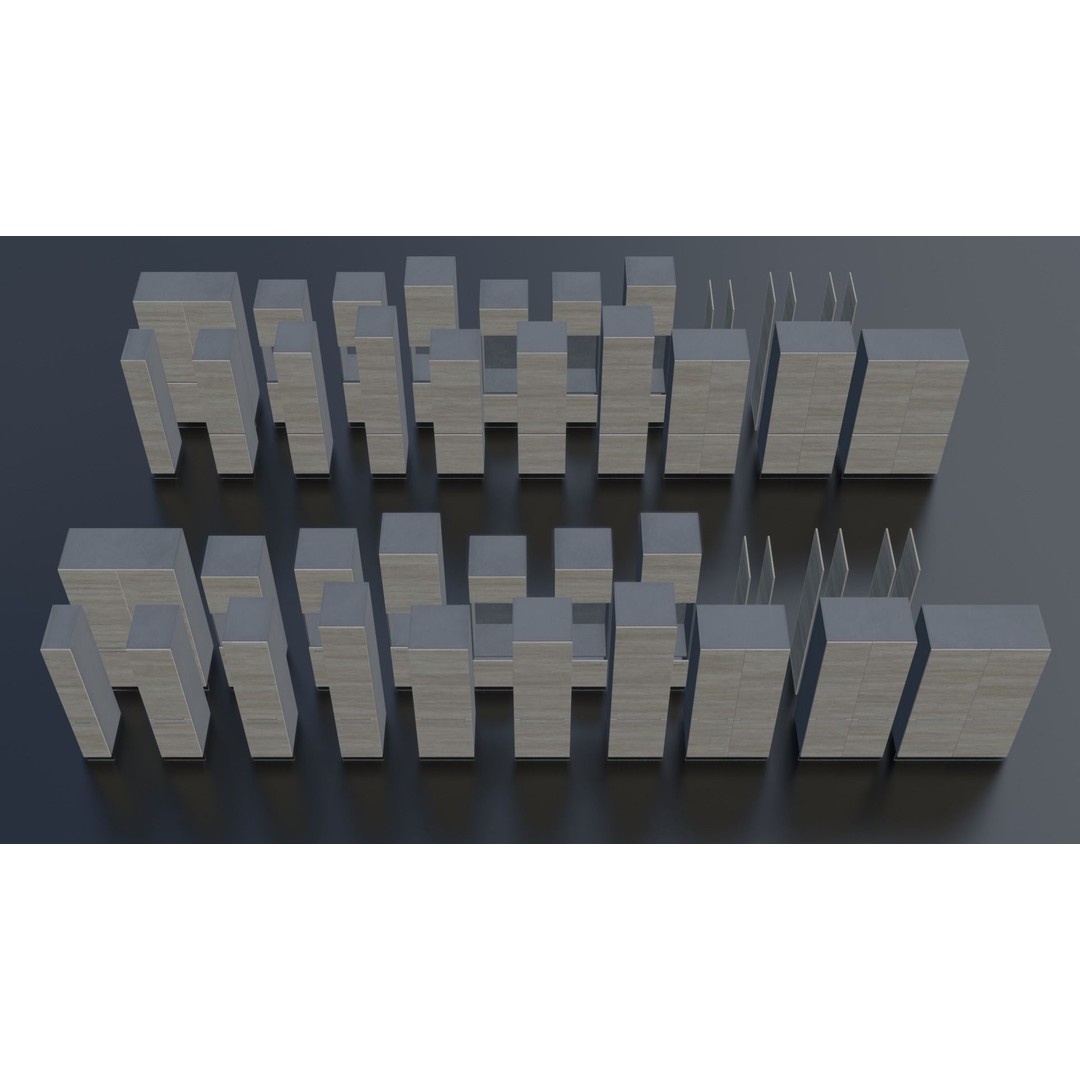 Kitchen Solution 3D Model – Low Poly Modular Asset Pack, FBX & Blender - View 6