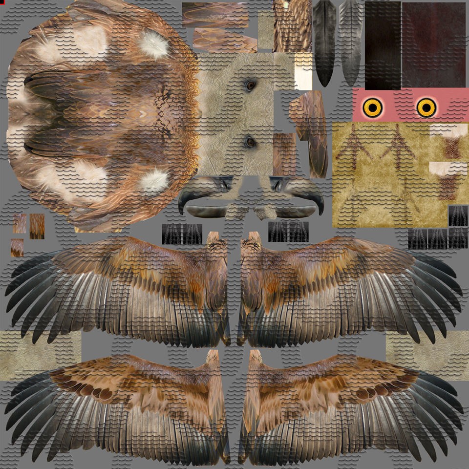 Griffon Vulture 3D Model – Rigged Low-Poly Asset for Blender