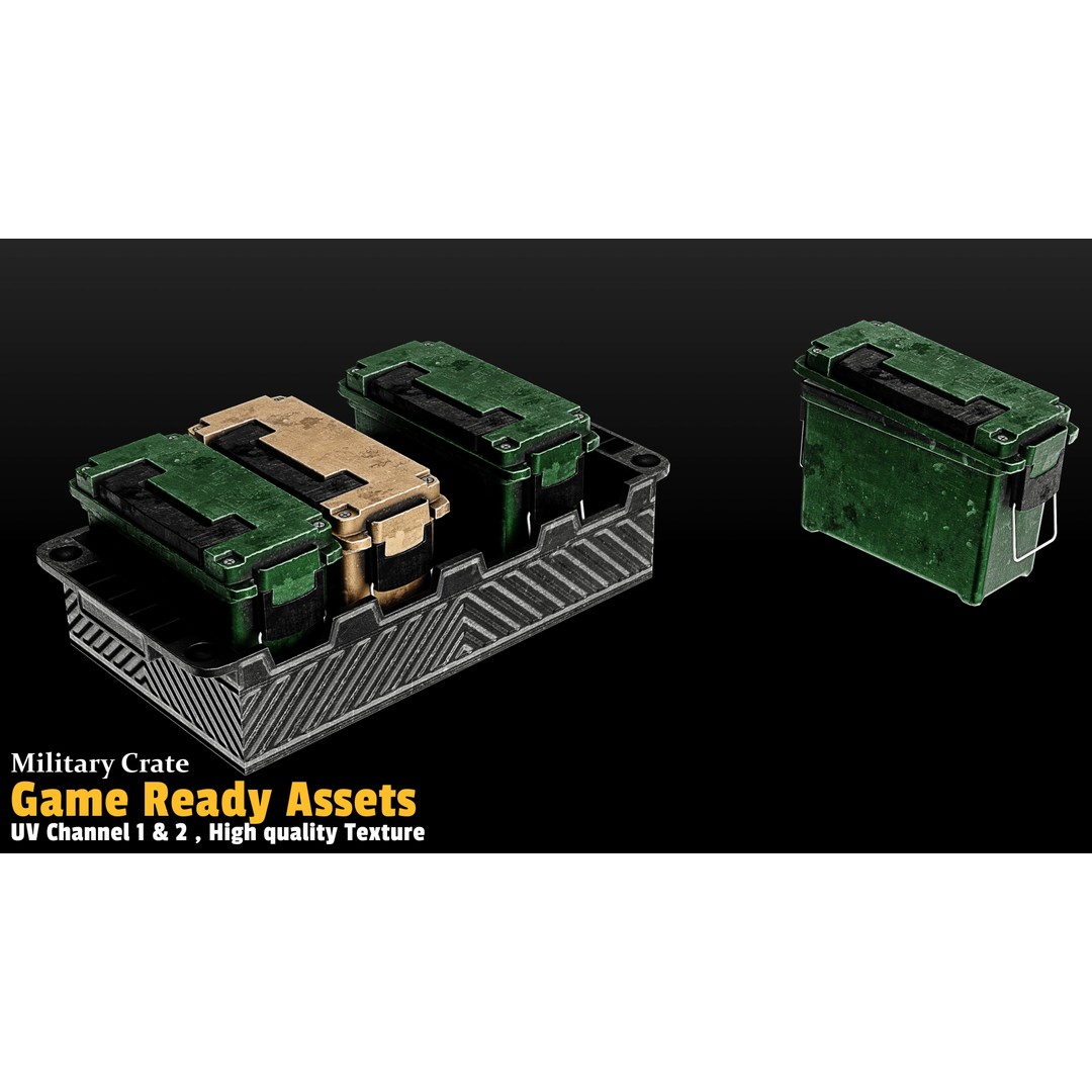 17 Crate 3D Model – Mid Poly Game Asset with PBR Textures, FBX/OBJ - View 11