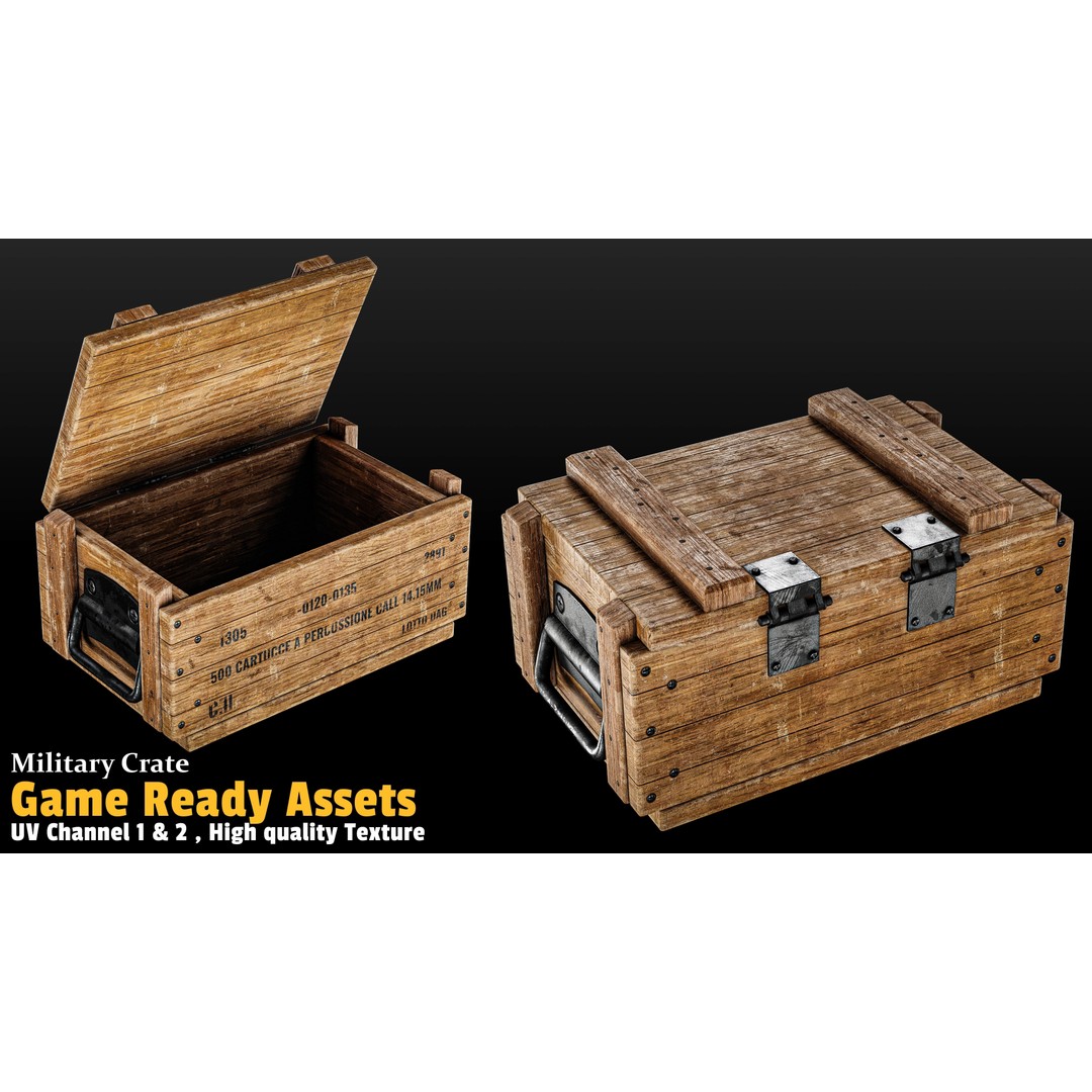 17 Crate 3D Model – Mid Poly Game Asset with PBR Textures, FBX/OBJ - View 13